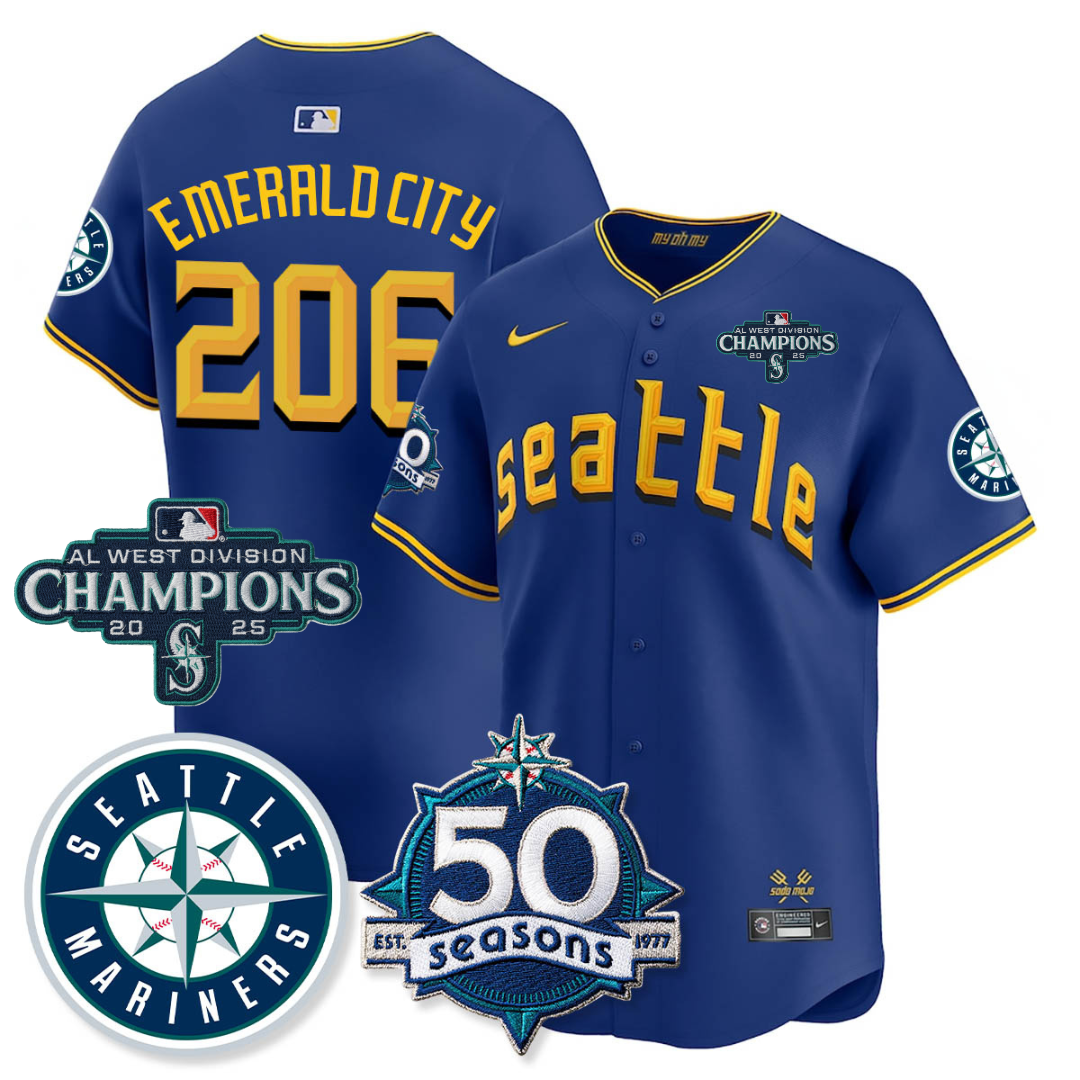 SEA Limited Teal Jersey - 50th Anniversary & AL West Division Champions - Stitched