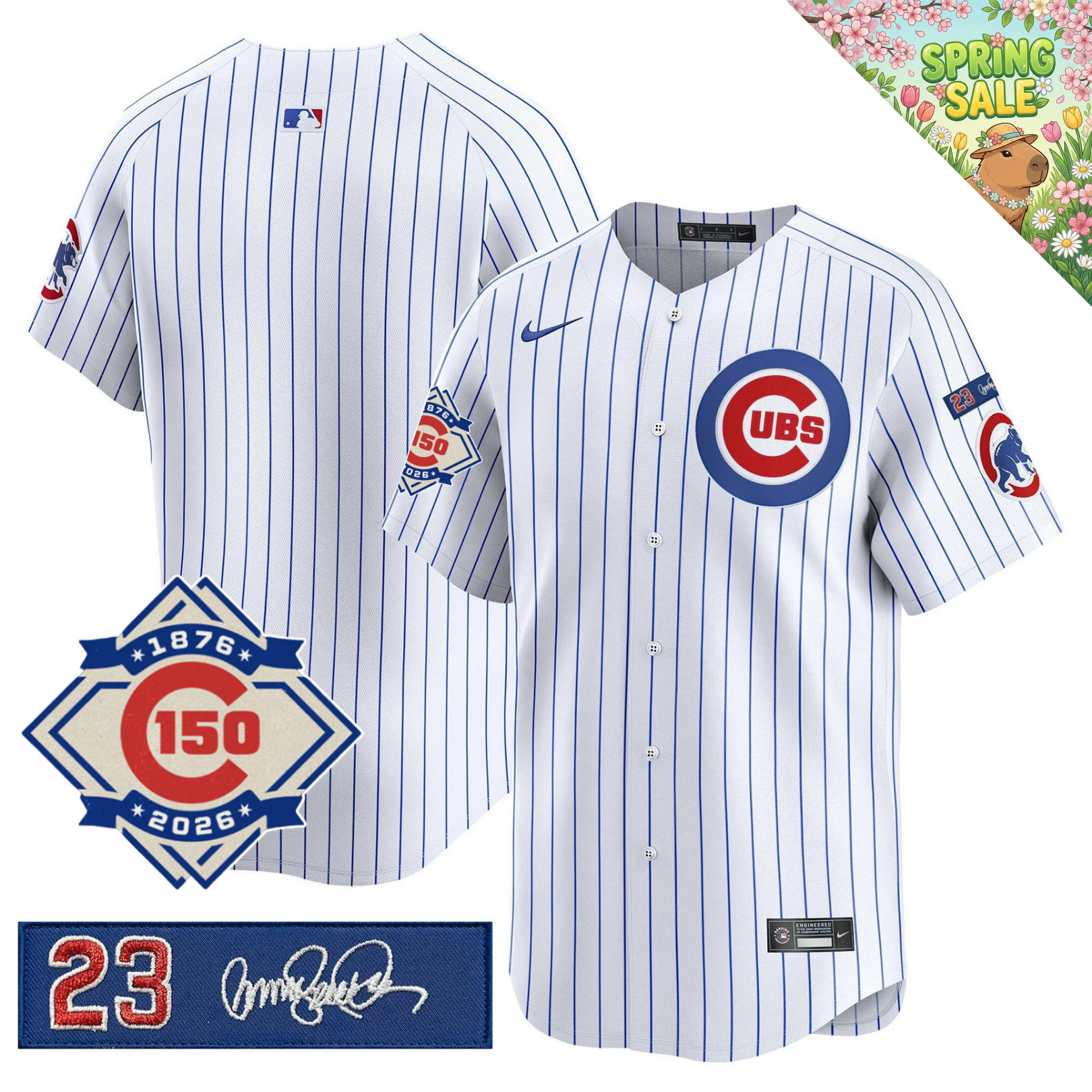 CHC 150th Anniversary & 'Ryne Sandberg Tribute' Limited Blue Jersey - Stitched