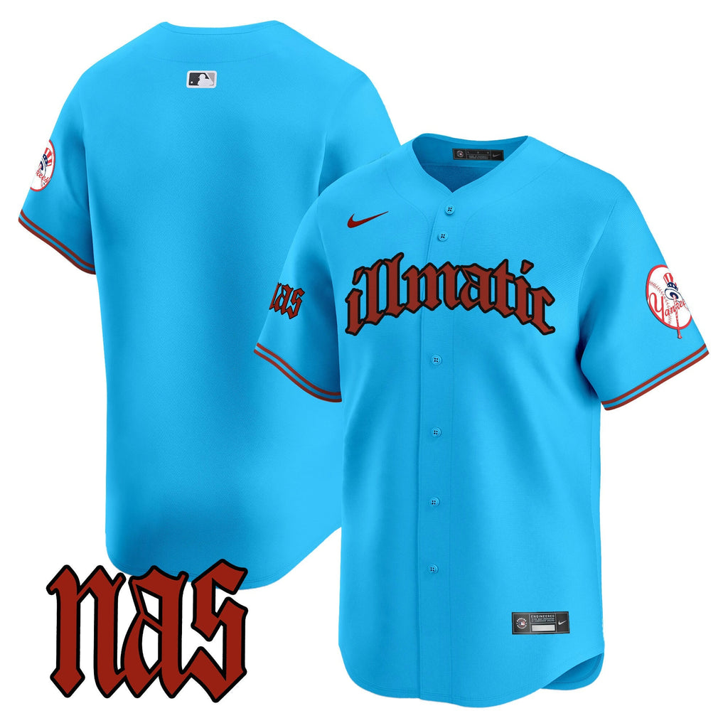 NYY Nas Illmatic Vapor Premier Limited Jersey - Stitched