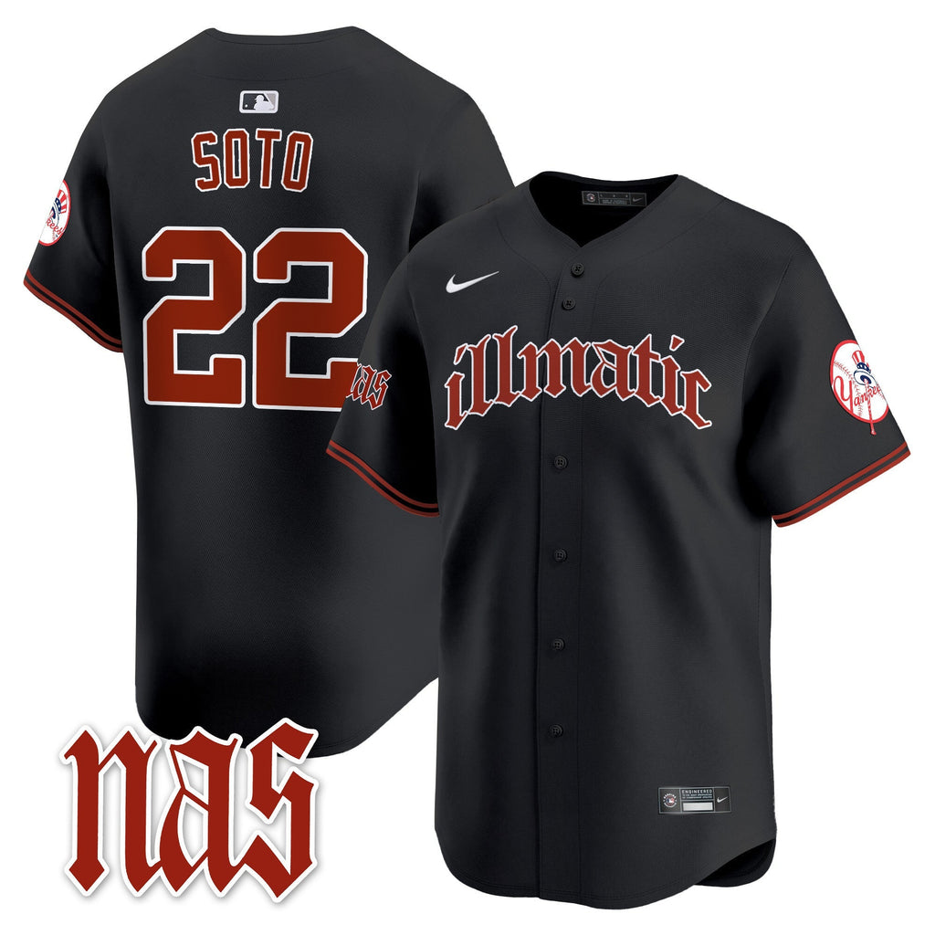 NYY Nas Illmatic Vapor Premier Limited Jersey - Stitched