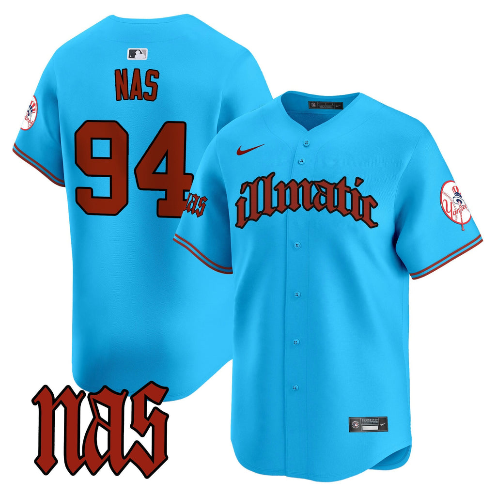 NYY Nas Illmatic Vapor Premier Limited Jersey - Stitched