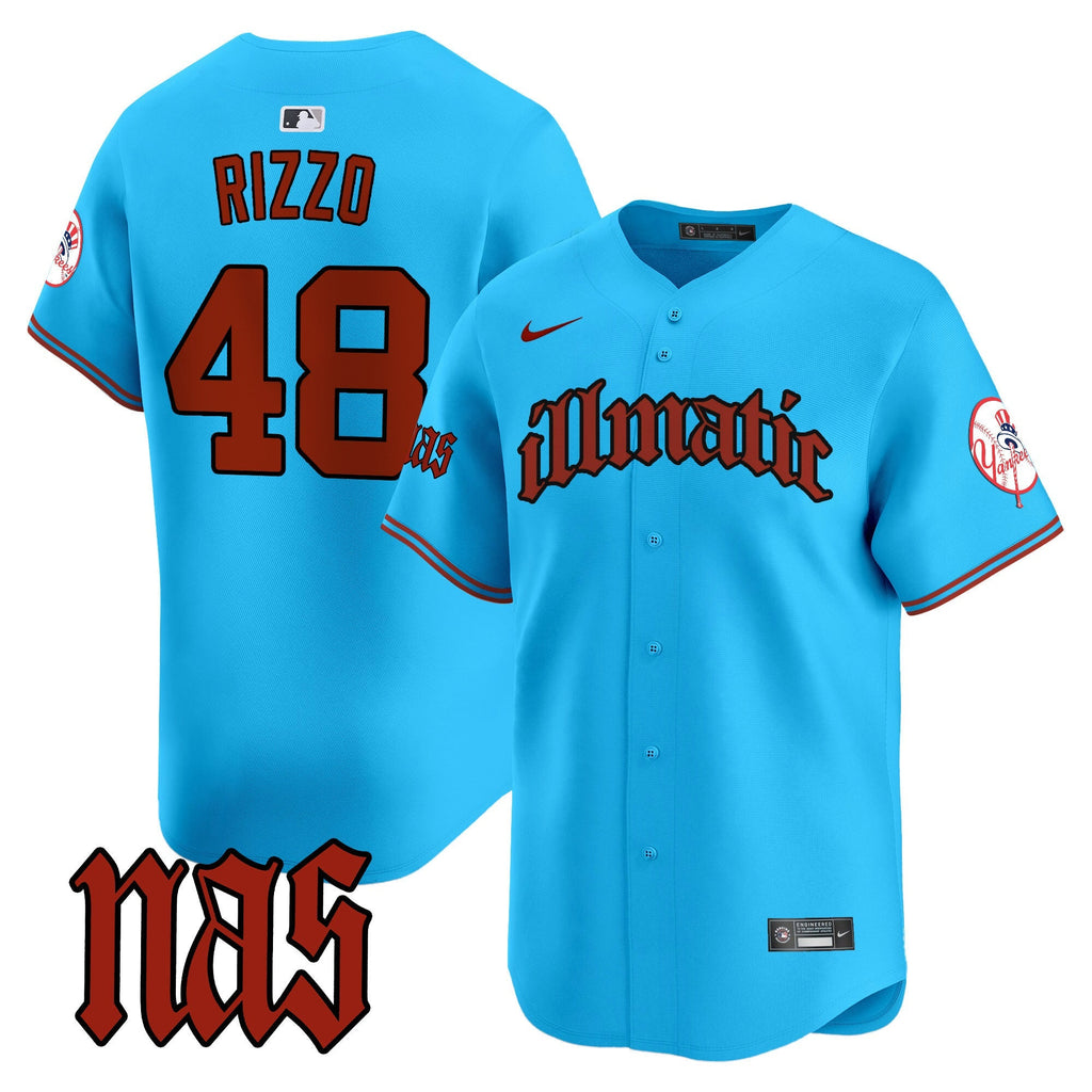 NYY Nas Illmatic Vapor Premier Limited Jersey - Stitched