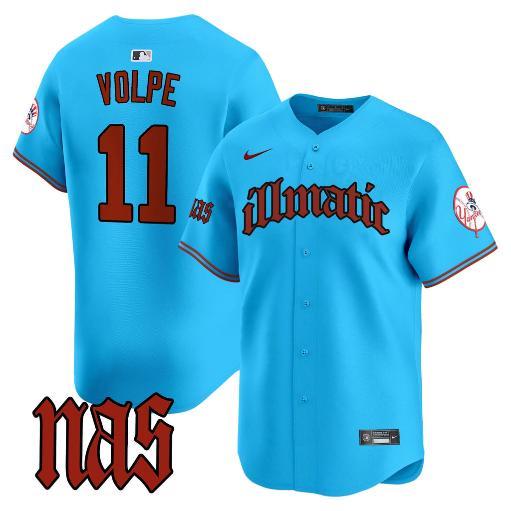 NYY Nas Illmatic Vapor Premier Limited Jersey - Stitched