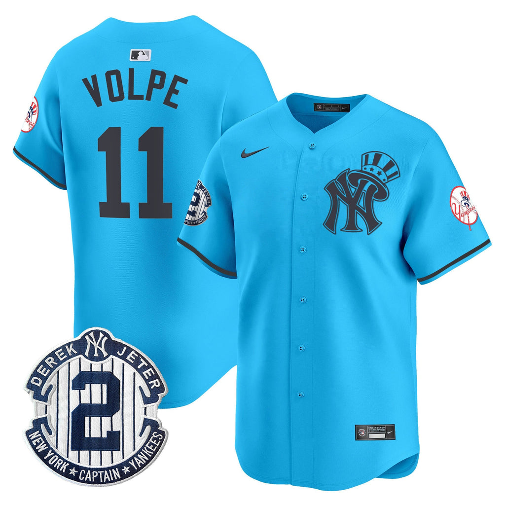 NYY Derek Jeter Patch Vapor Premier Limited Jersey V2 - Stitched