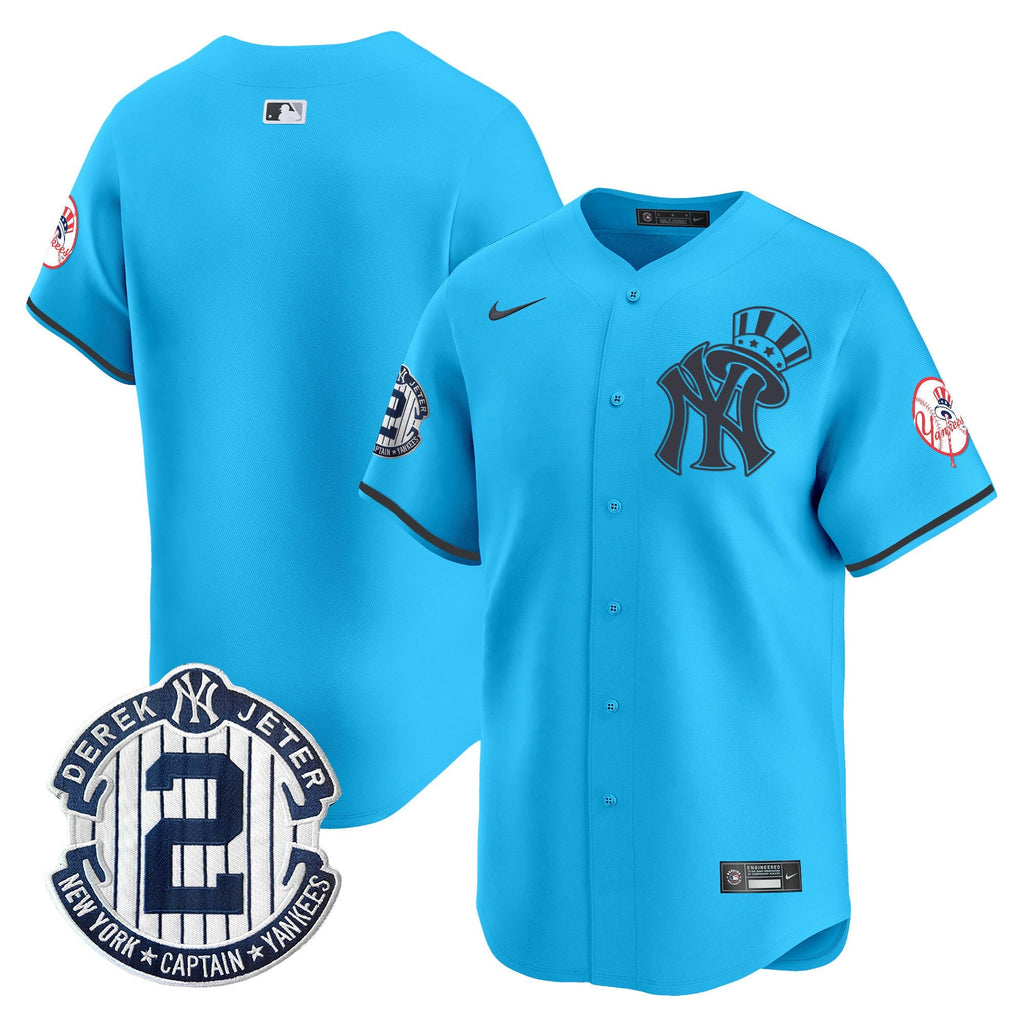 NYY Derek Jeter Patch Vapor Premier Limited Jersey V2 - Stitched