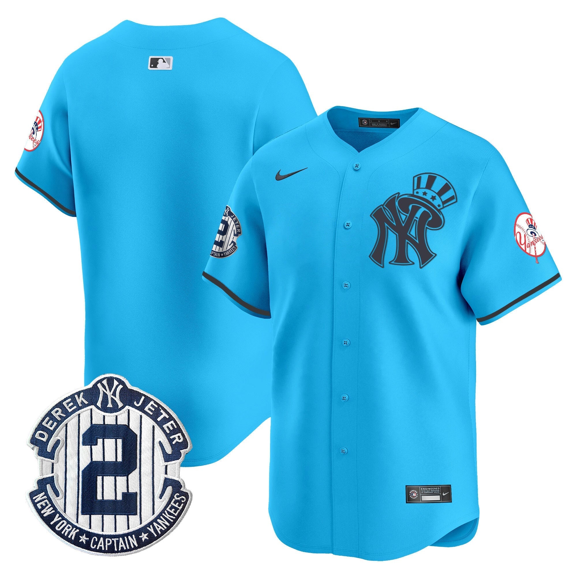 NYY Derek Jeter Patch Vapor Premier Limited Jersey V2 - Stitched