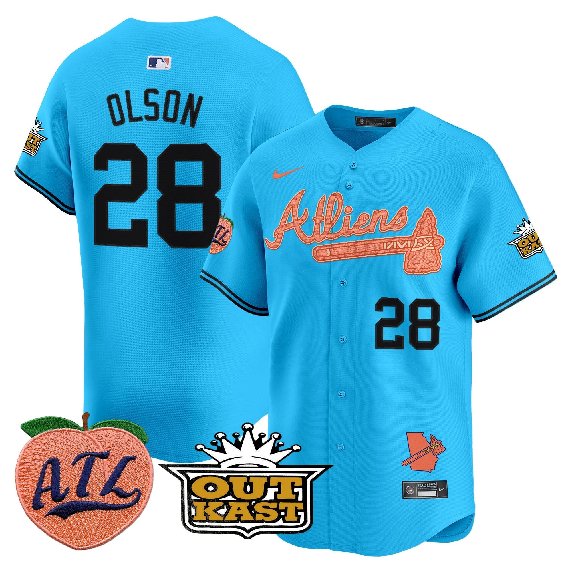 ATL Atliens & Peach Vapor Premier Limited Jersey - Stitched