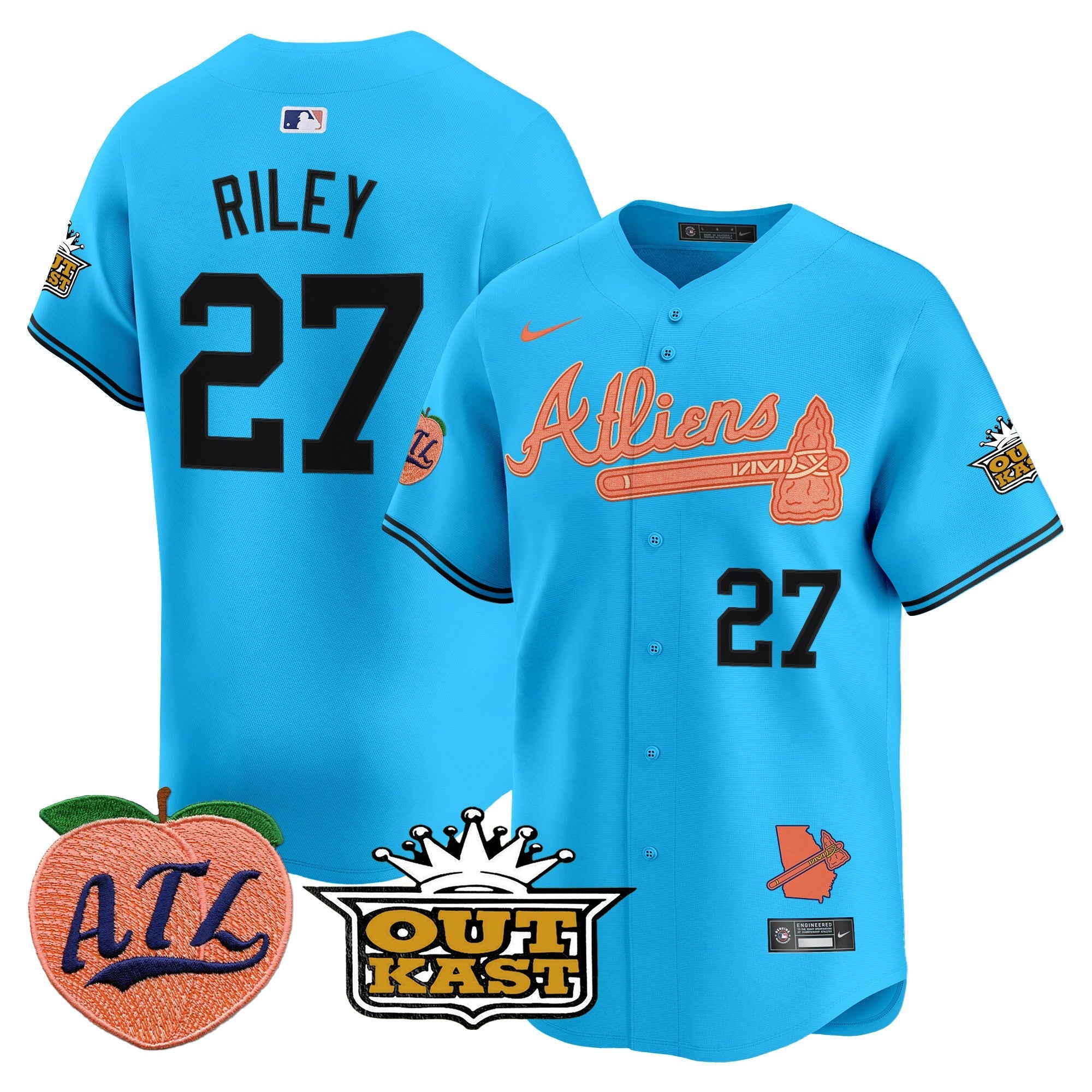 ATL Atliens & Peach Vapor Premier Limited Jersey - Stitched