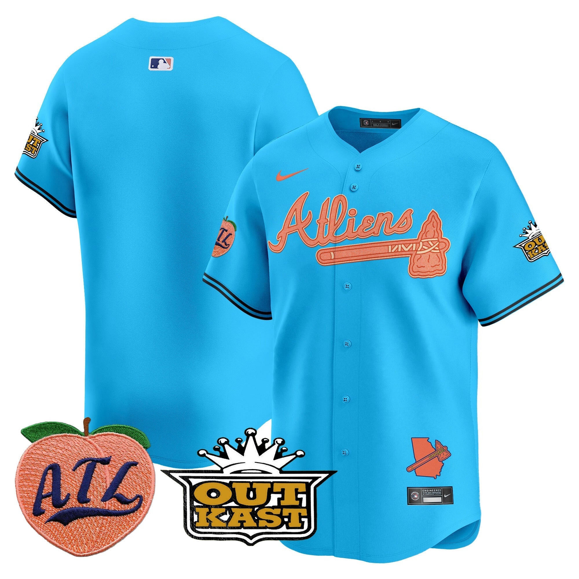 ATL Atliens & Peach Vapor Premier Limited Jersey - Stitched