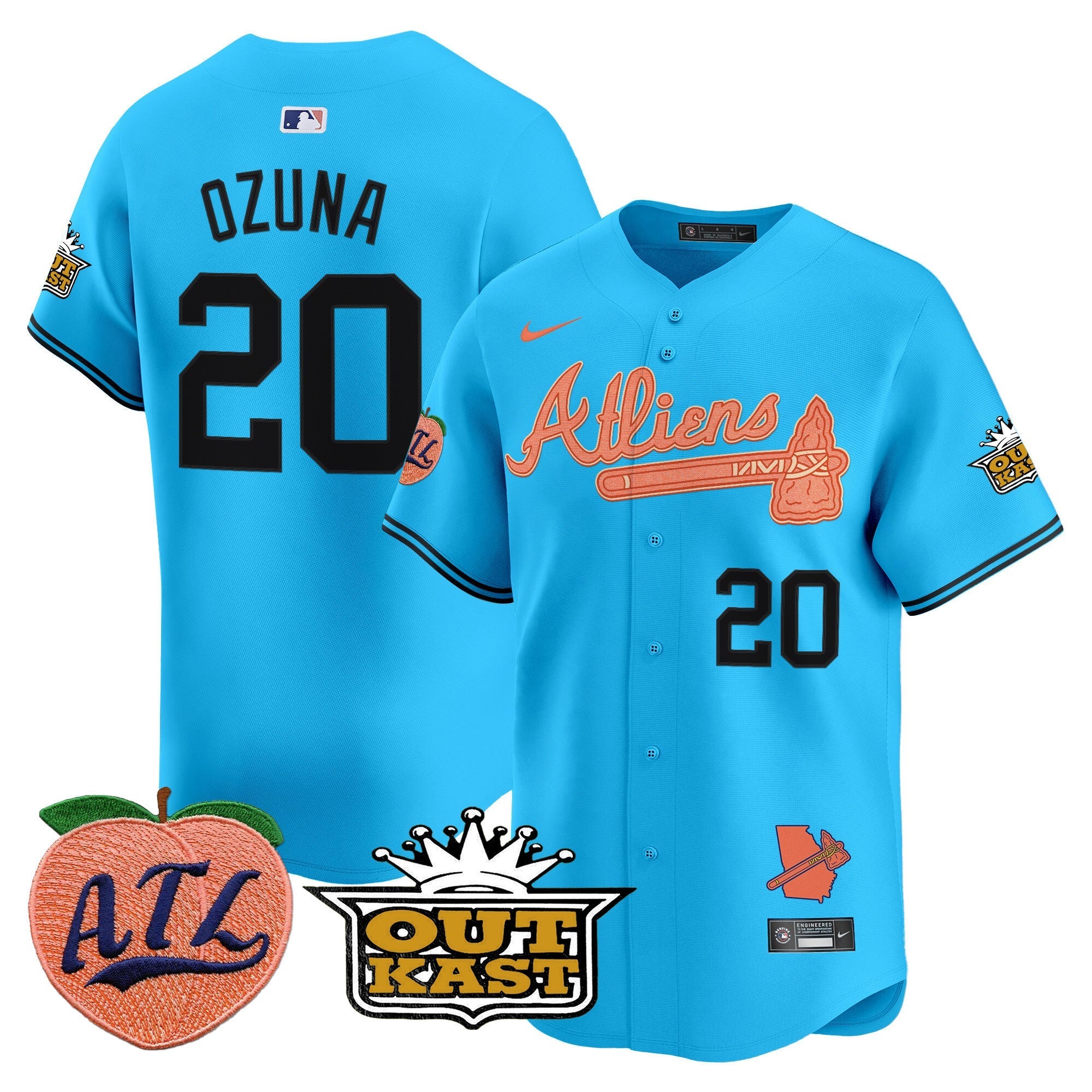 ATL Atliens & Peach Vapor Premier Limited Jersey - Stitched