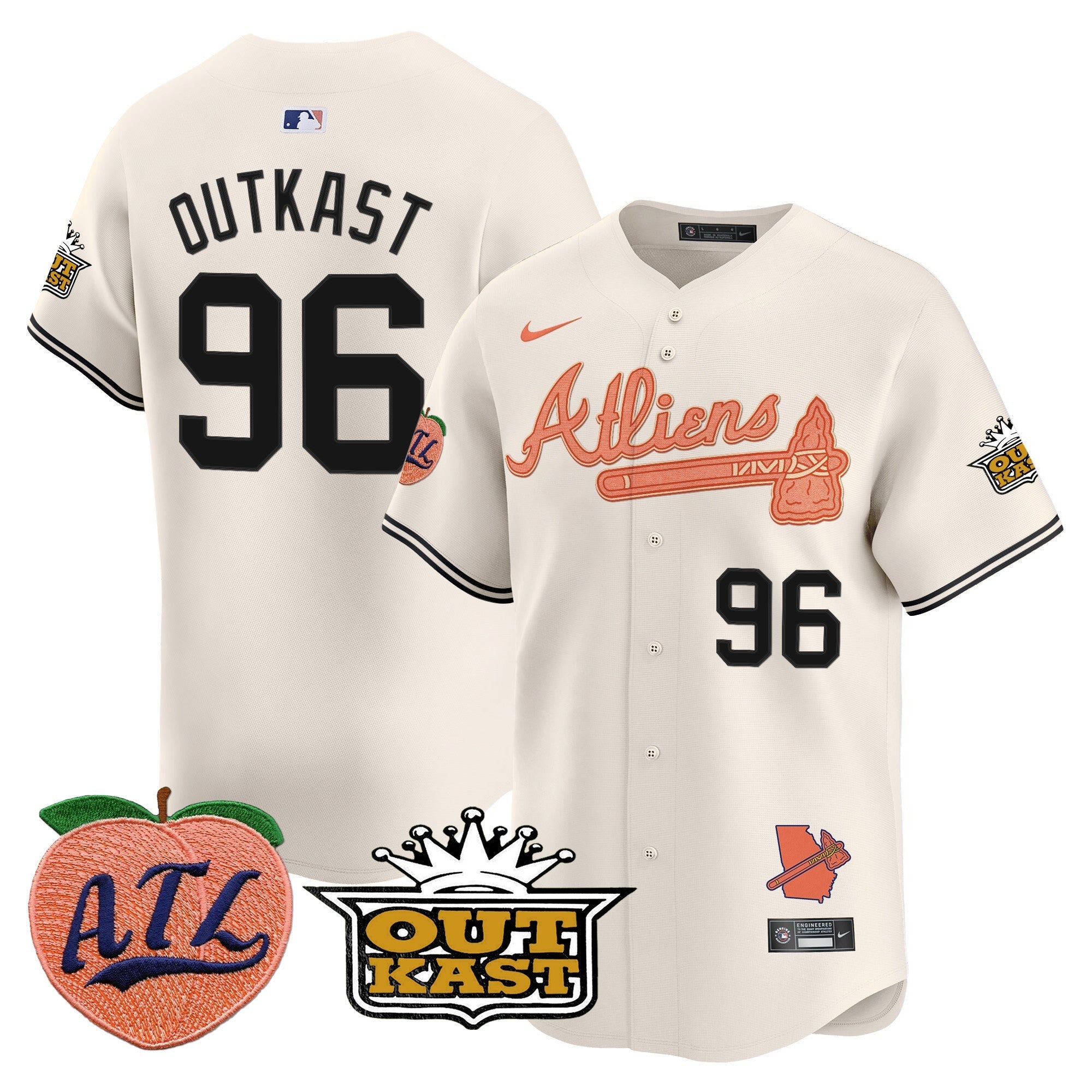 ATL Atliens & Peach Vapor Premier Limited Jersey - Stitched