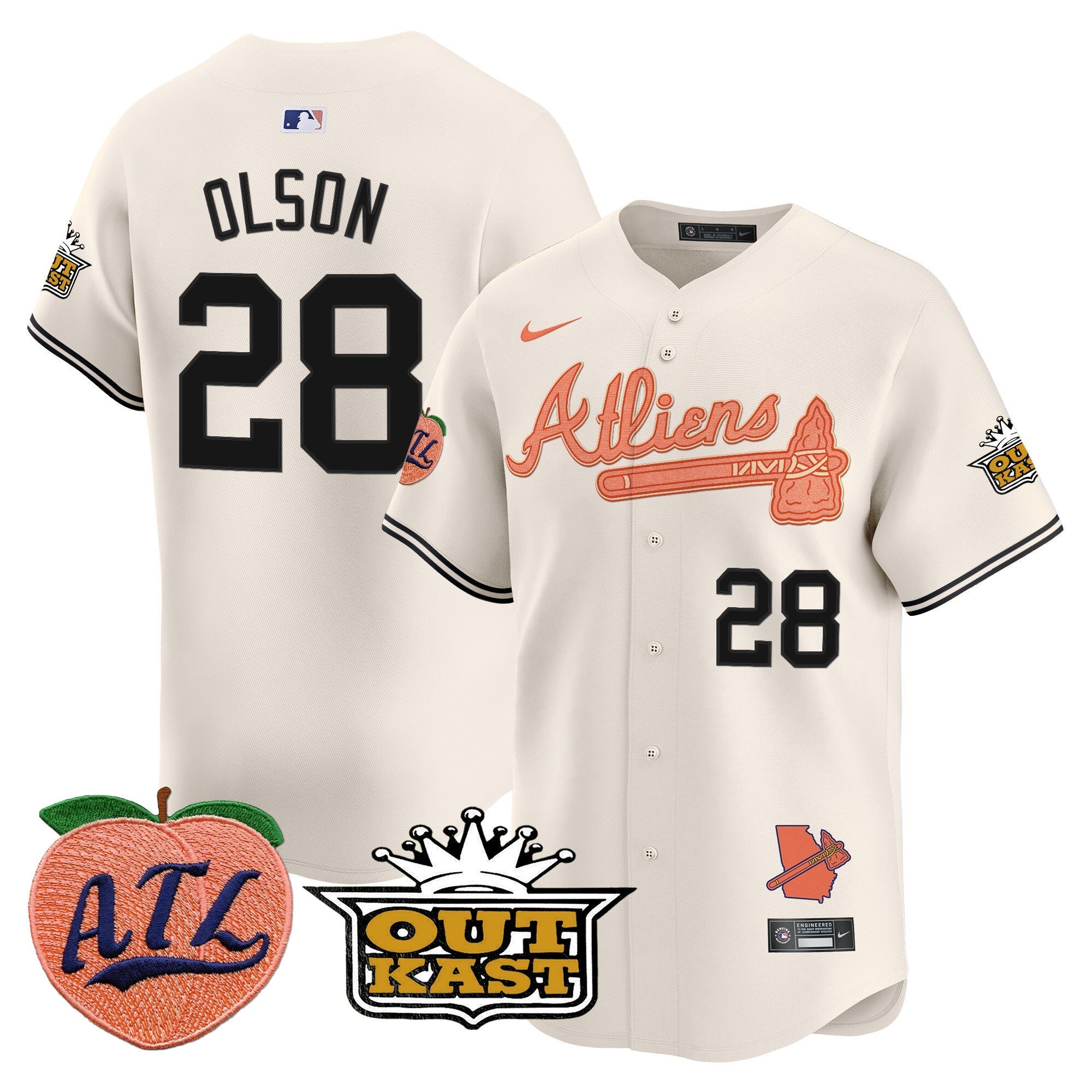 ATL Atliens & Peach Vapor Premier Limited Jersey - Stitched