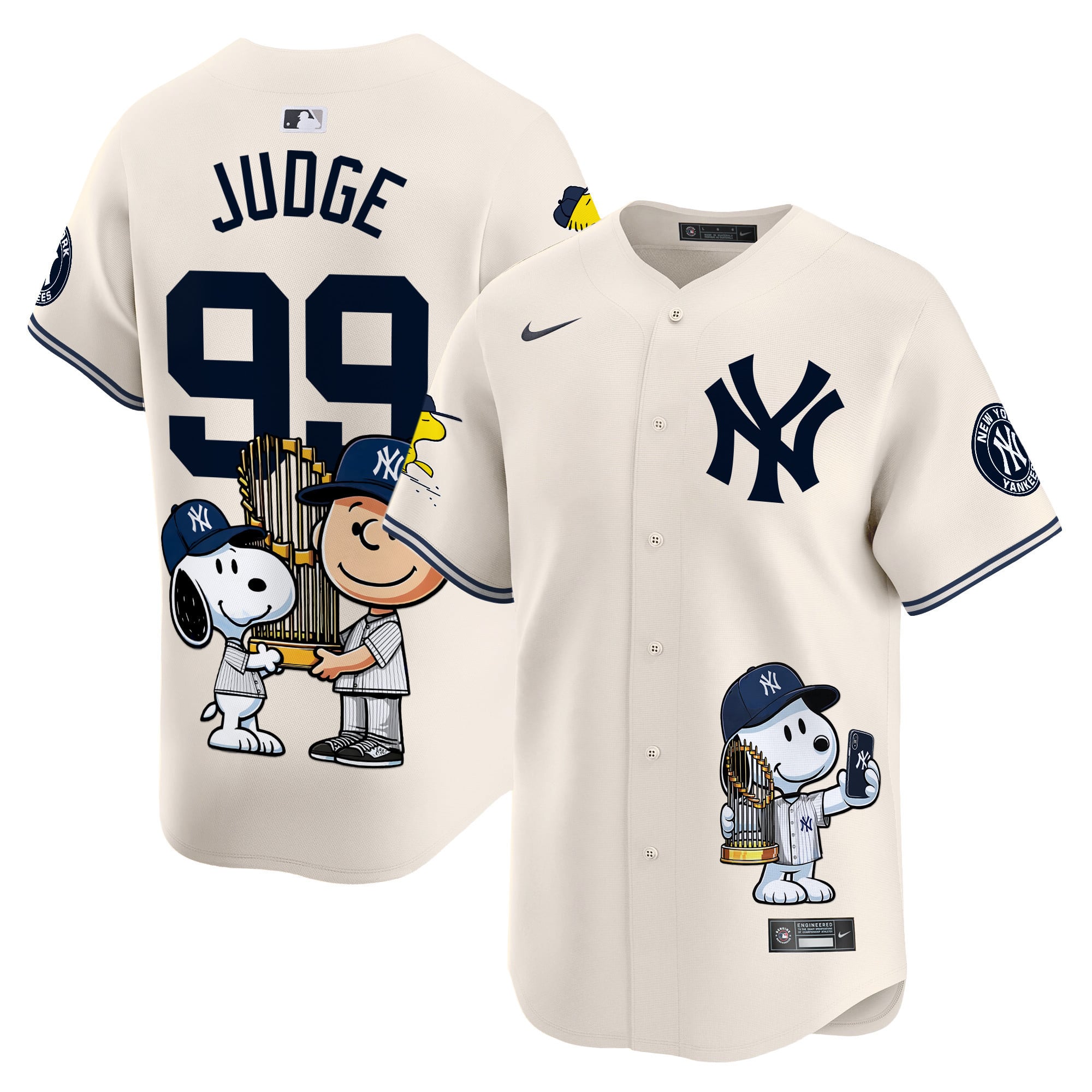 Unisex NYY Peanut Snoopy Vapor Premier Limited Jersey - Printed