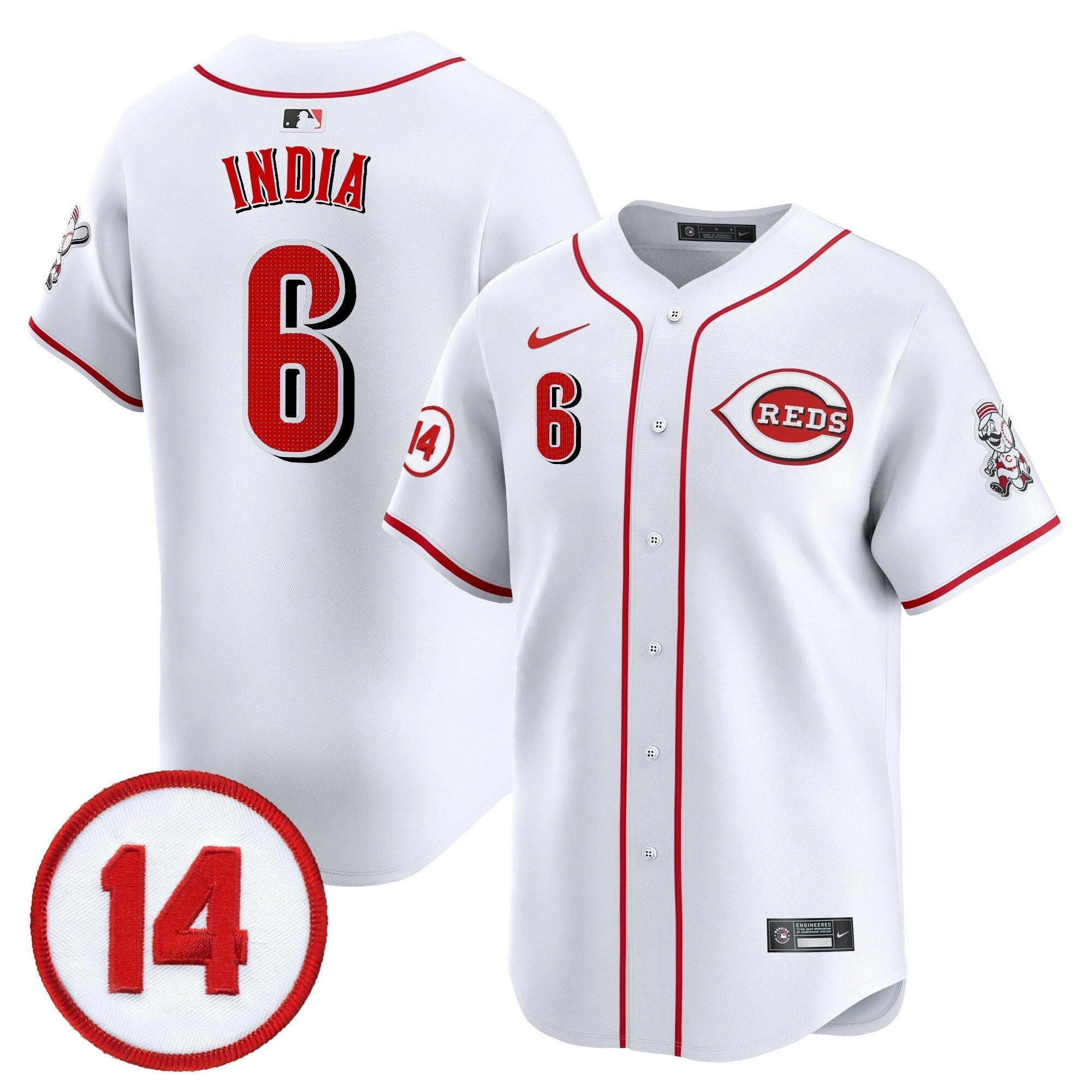 CIN Pete Rose Patch Vapor Premier Limited Jersey - All Stitched