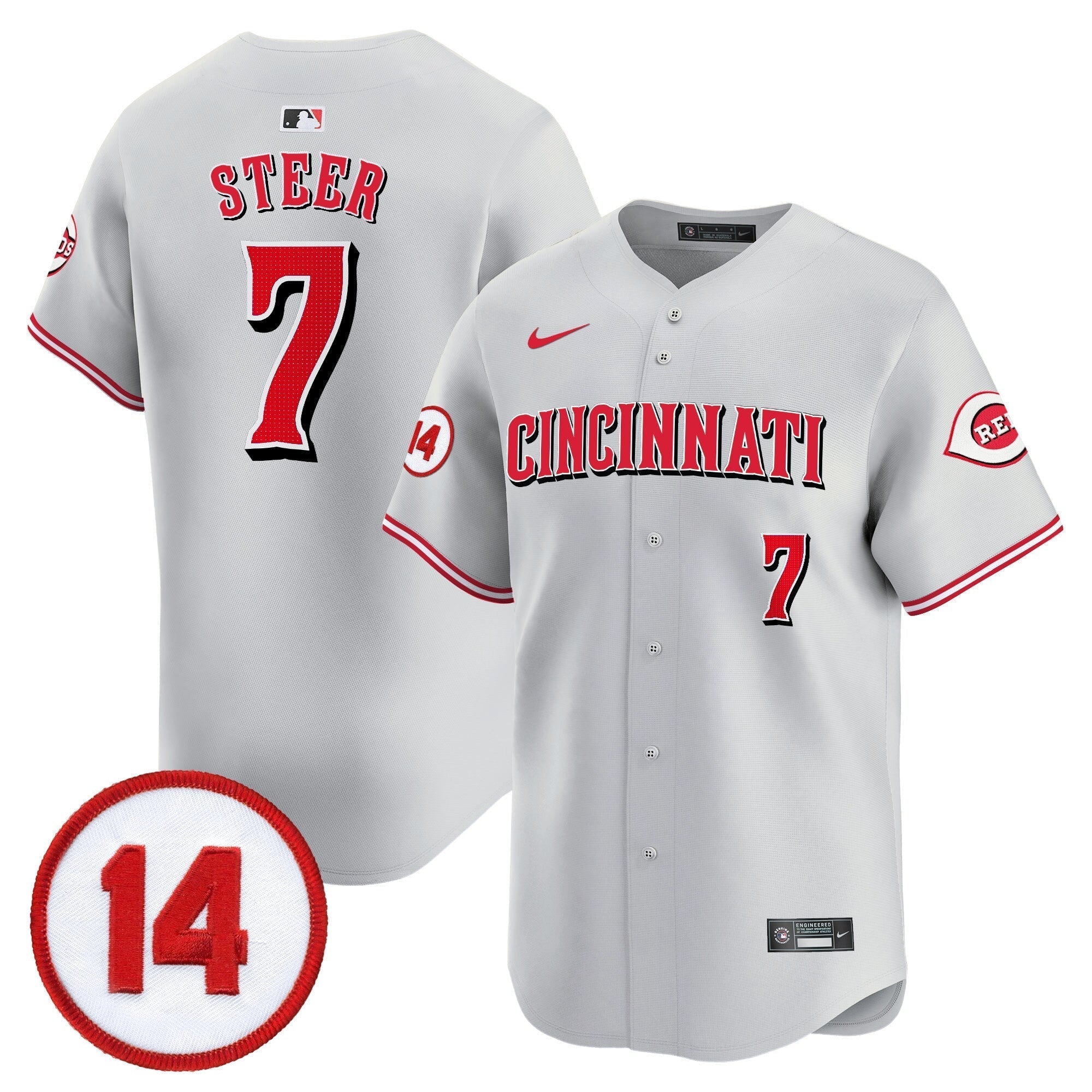 CIN Pete Rose Patch Vapor Premier Limited Jersey - All Stitched