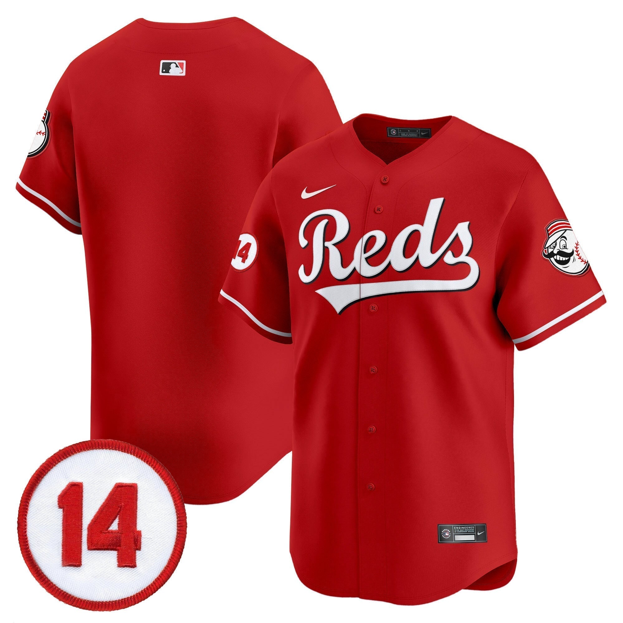 CIN Pete Rose Patch Vapor Premier Limited Jersey - All Stitched