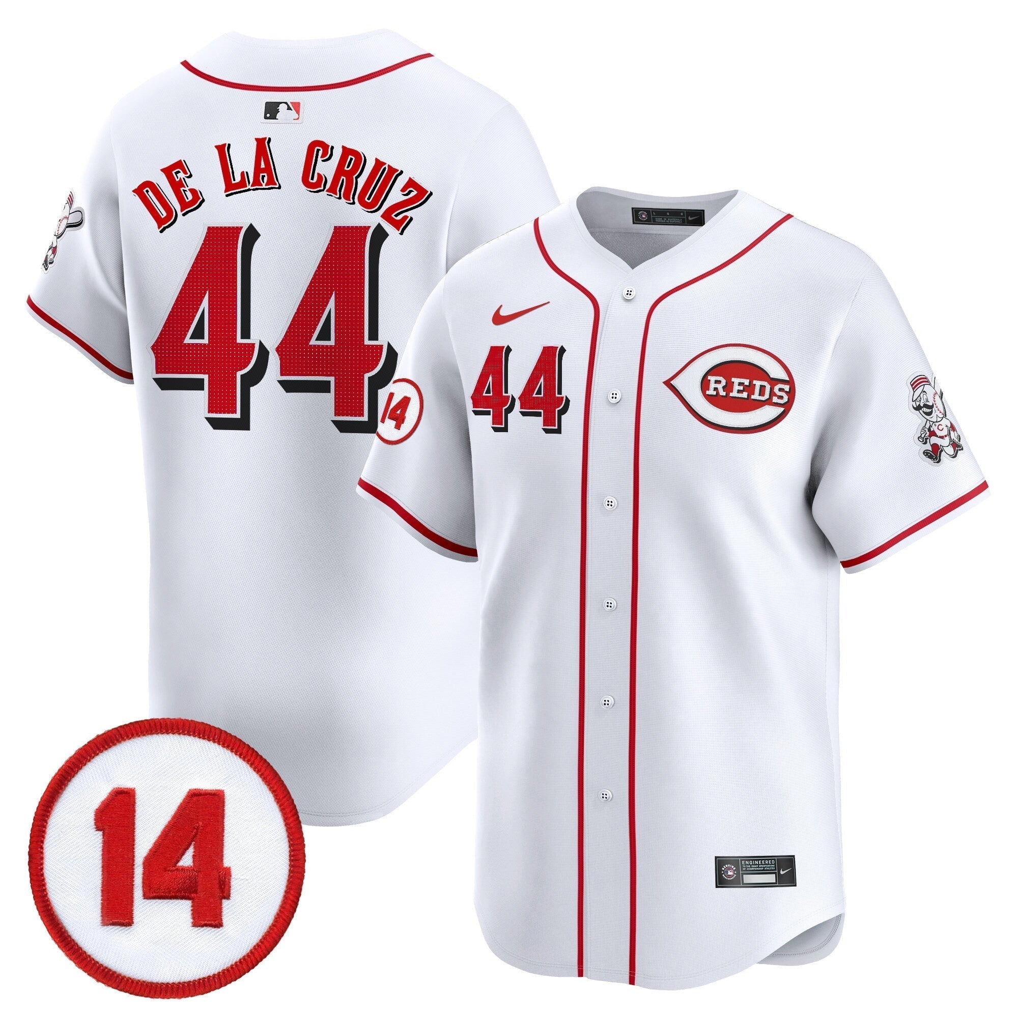 CIN Pete Rose Patch Vapor Premier Limited Jersey - All Stitched