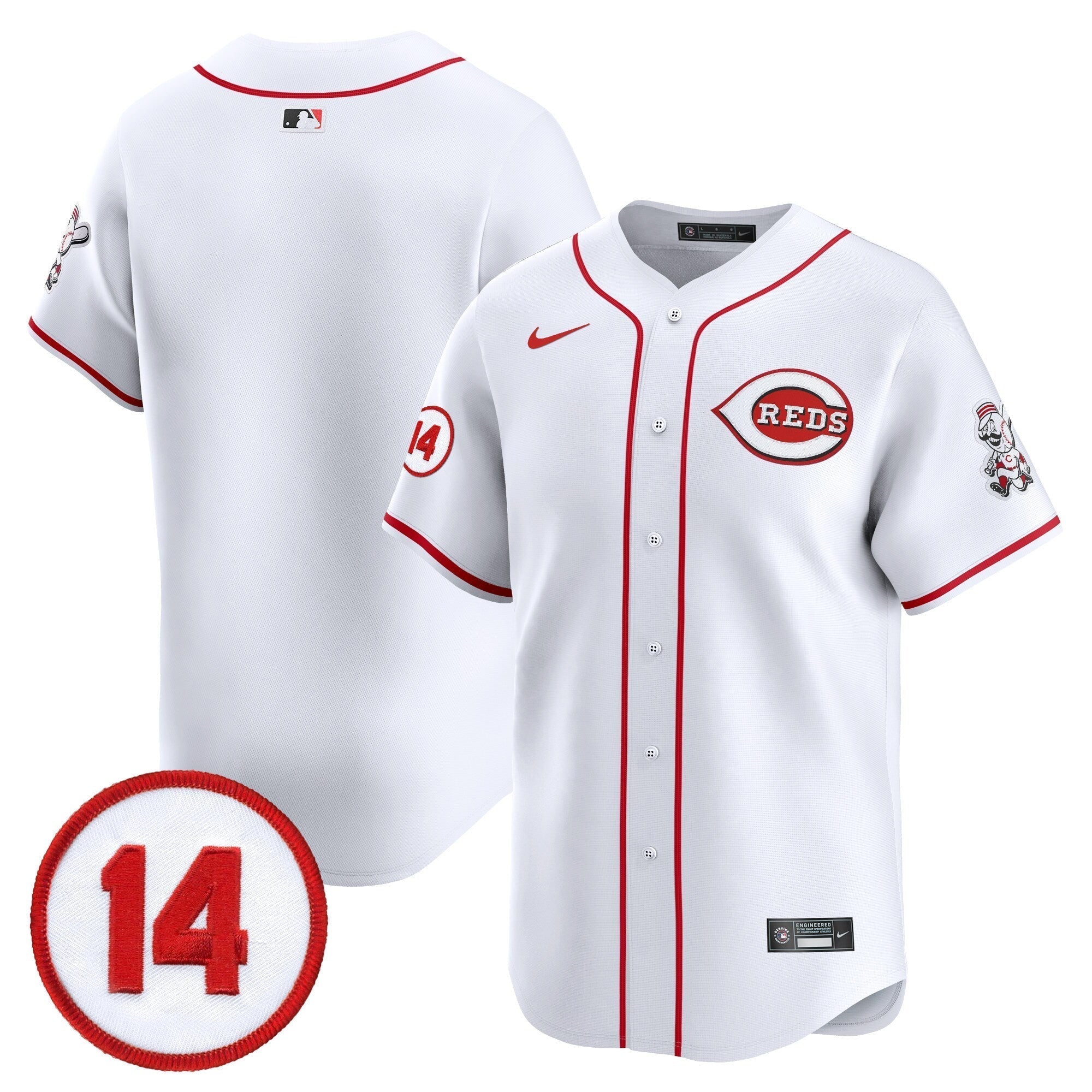CIN Pete Rose Patch Vapor Premier Limited Jersey - All Stitched