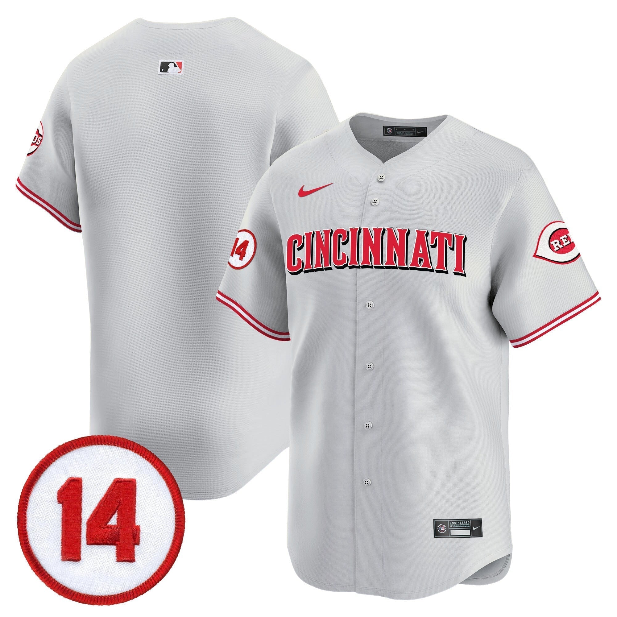 CIN Pete Rose Patch Vapor Premier Limited Jersey - All Stitched