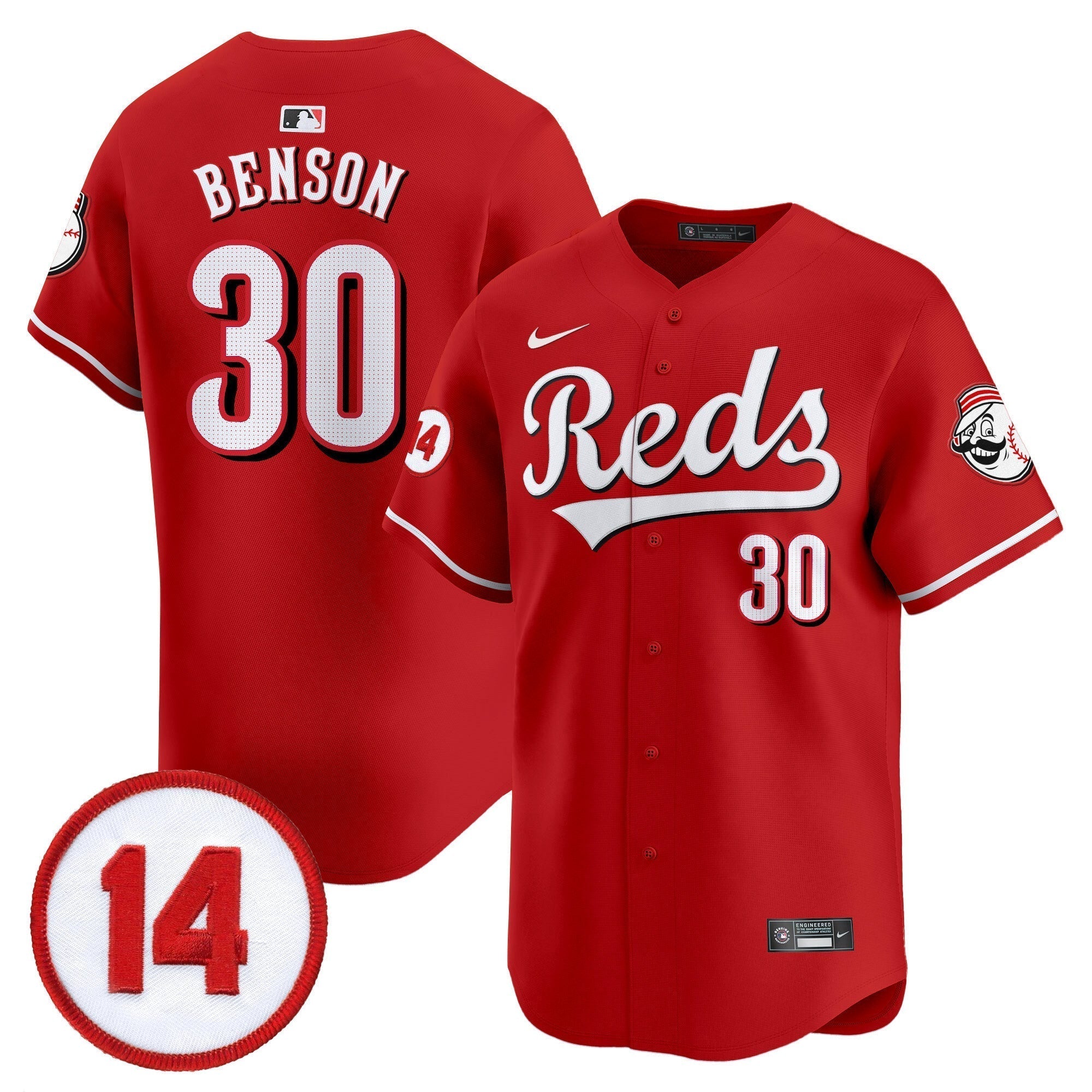 CIN Pete Rose Patch Vapor Premier Limited Jersey - All Stitched
