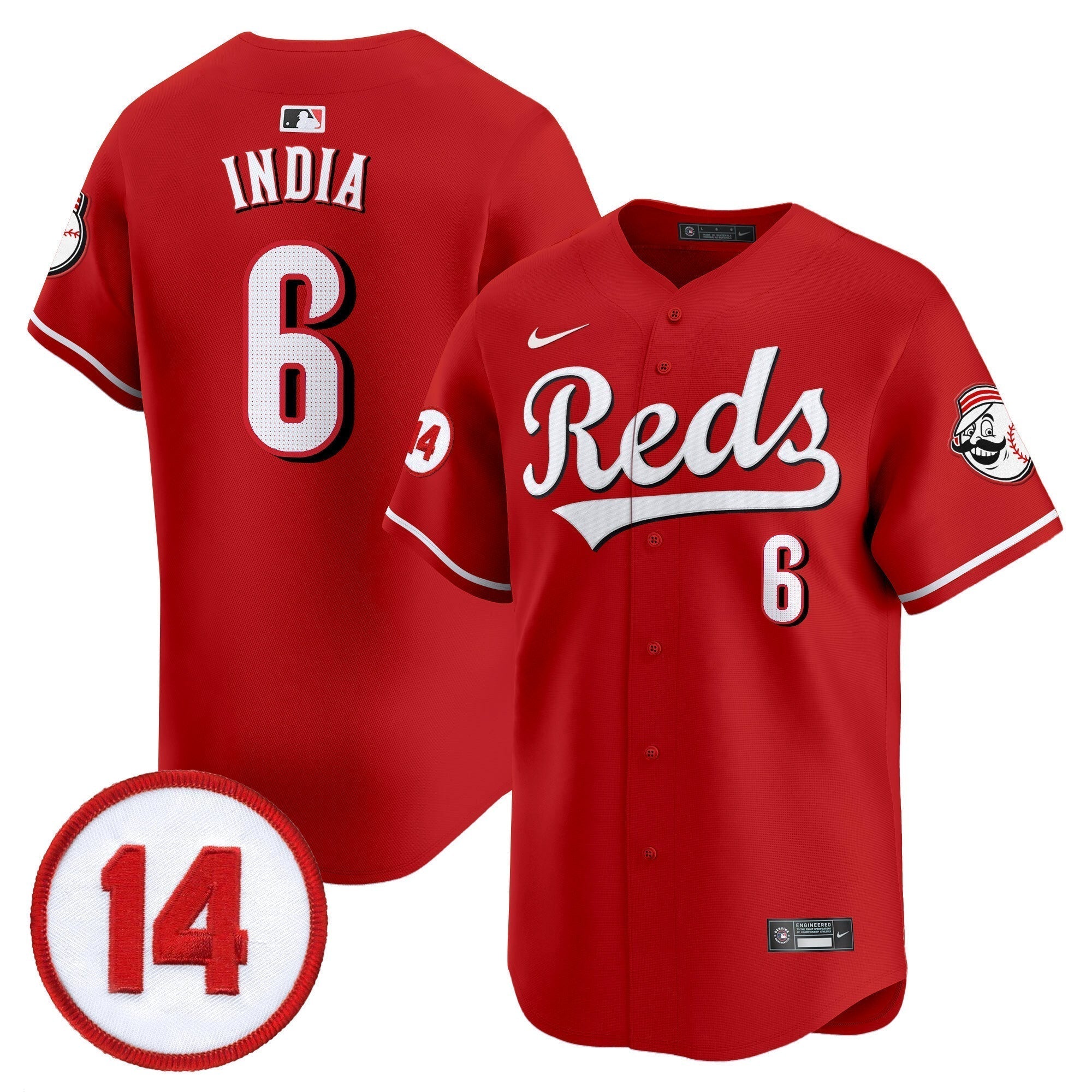 CIN Pete Rose Patch Vapor Premier Limited Jersey - All Stitched