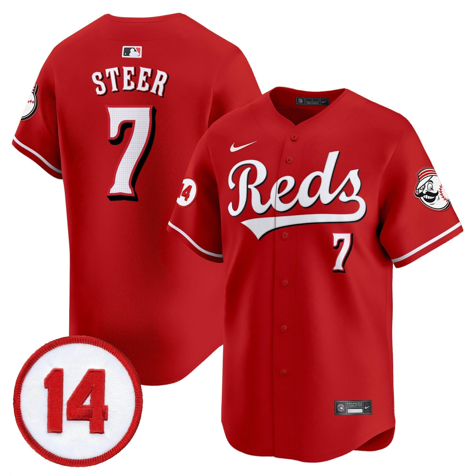 CIN Pete Rose Patch Vapor Premier Limited Jersey - All Stitched