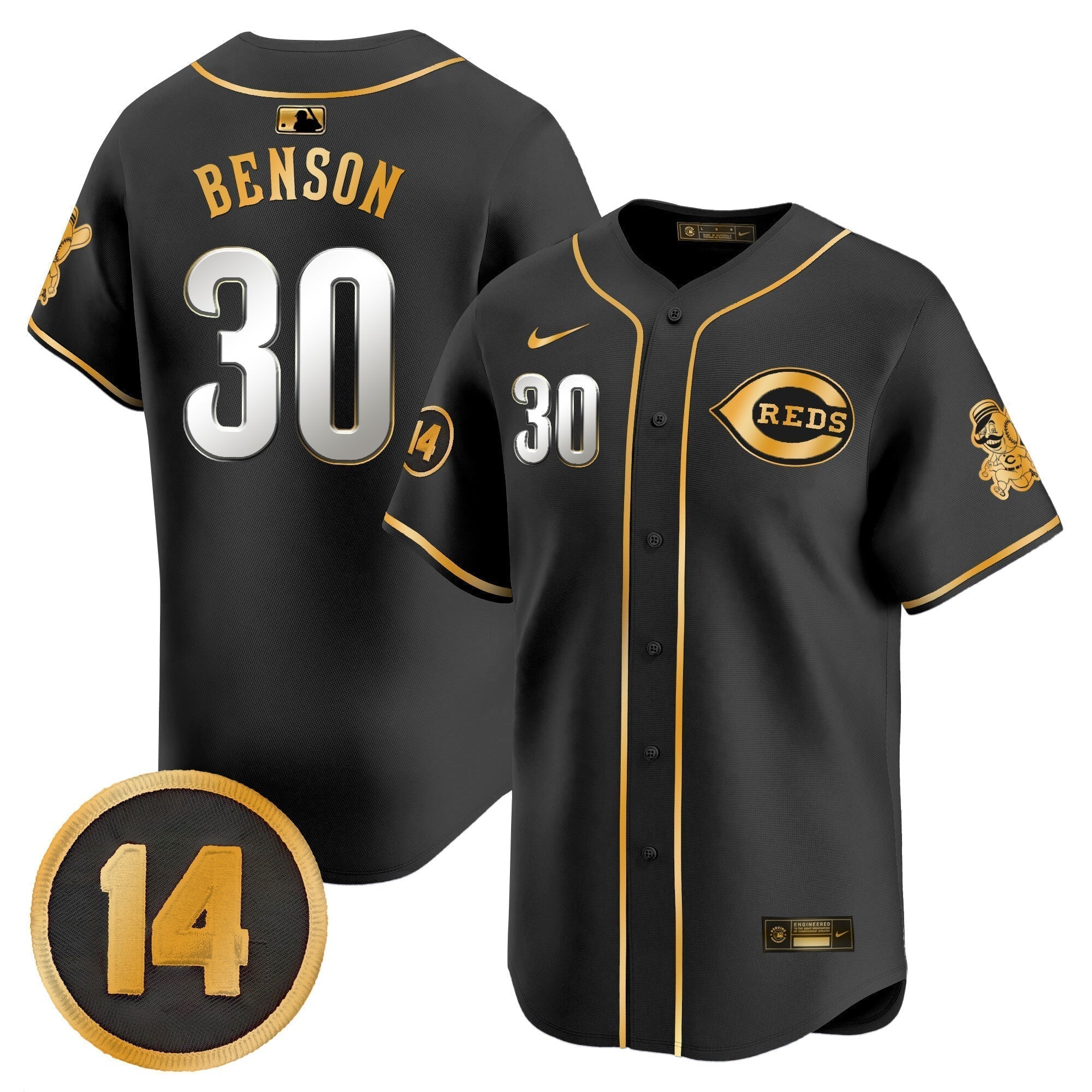 CIN Pete Rose Patch Vapor Premier Limited Jersey - All Stitched