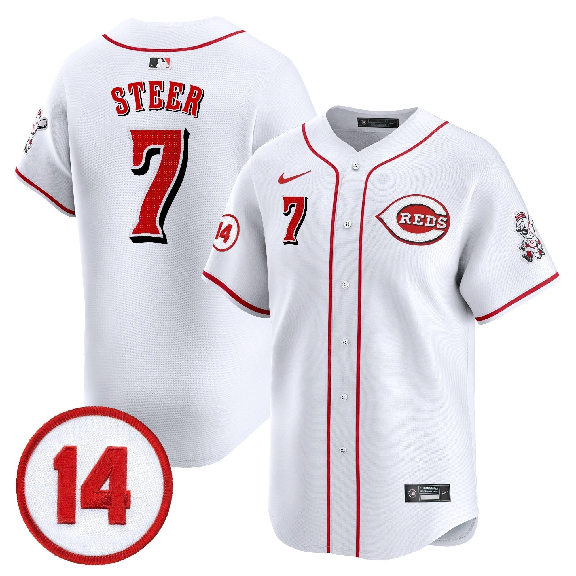 CIN Pete Rose Patch Vapor Premier Limited Jersey - All Stitched