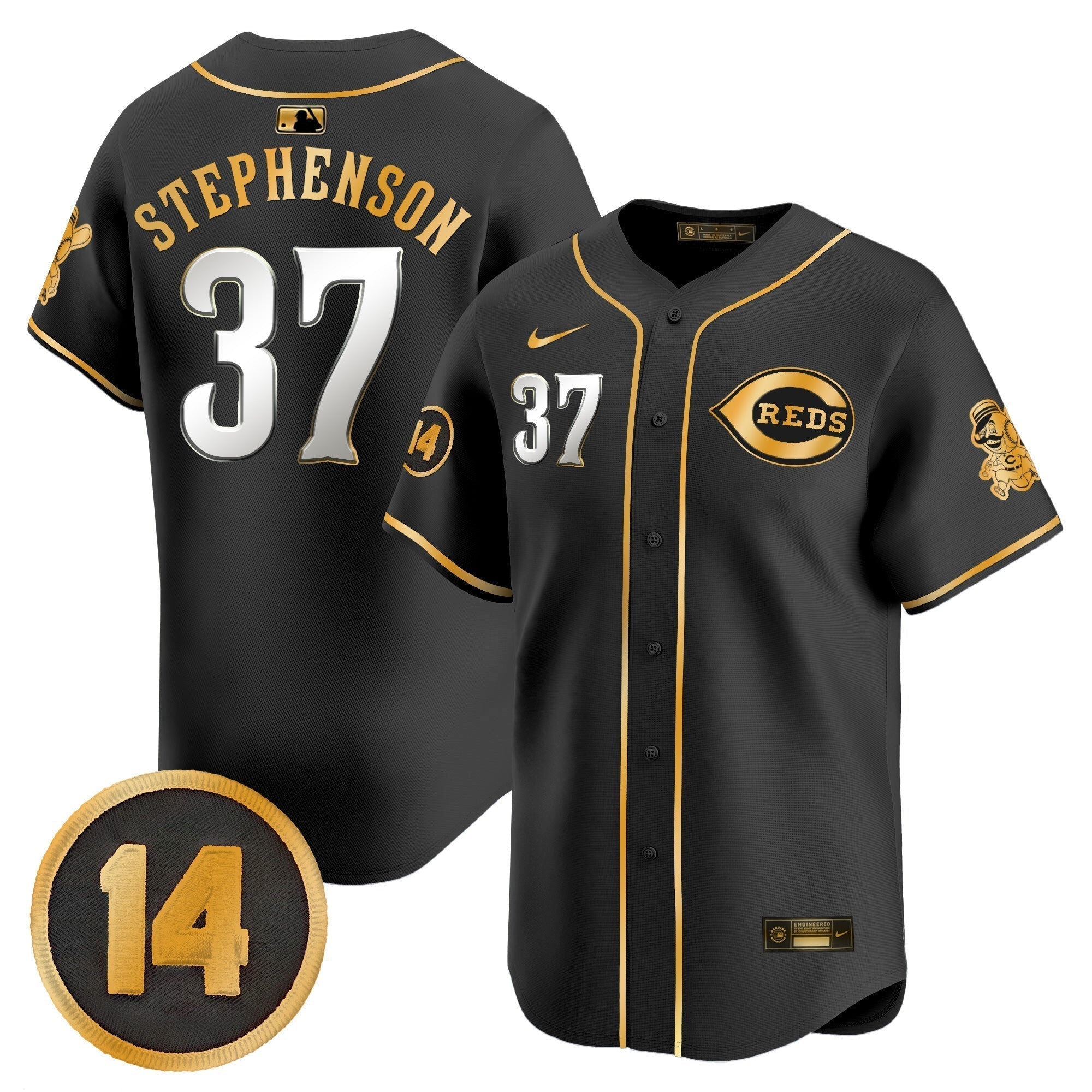 CIN Pete Rose Patch Vapor Premier Limited Jersey - All Stitched