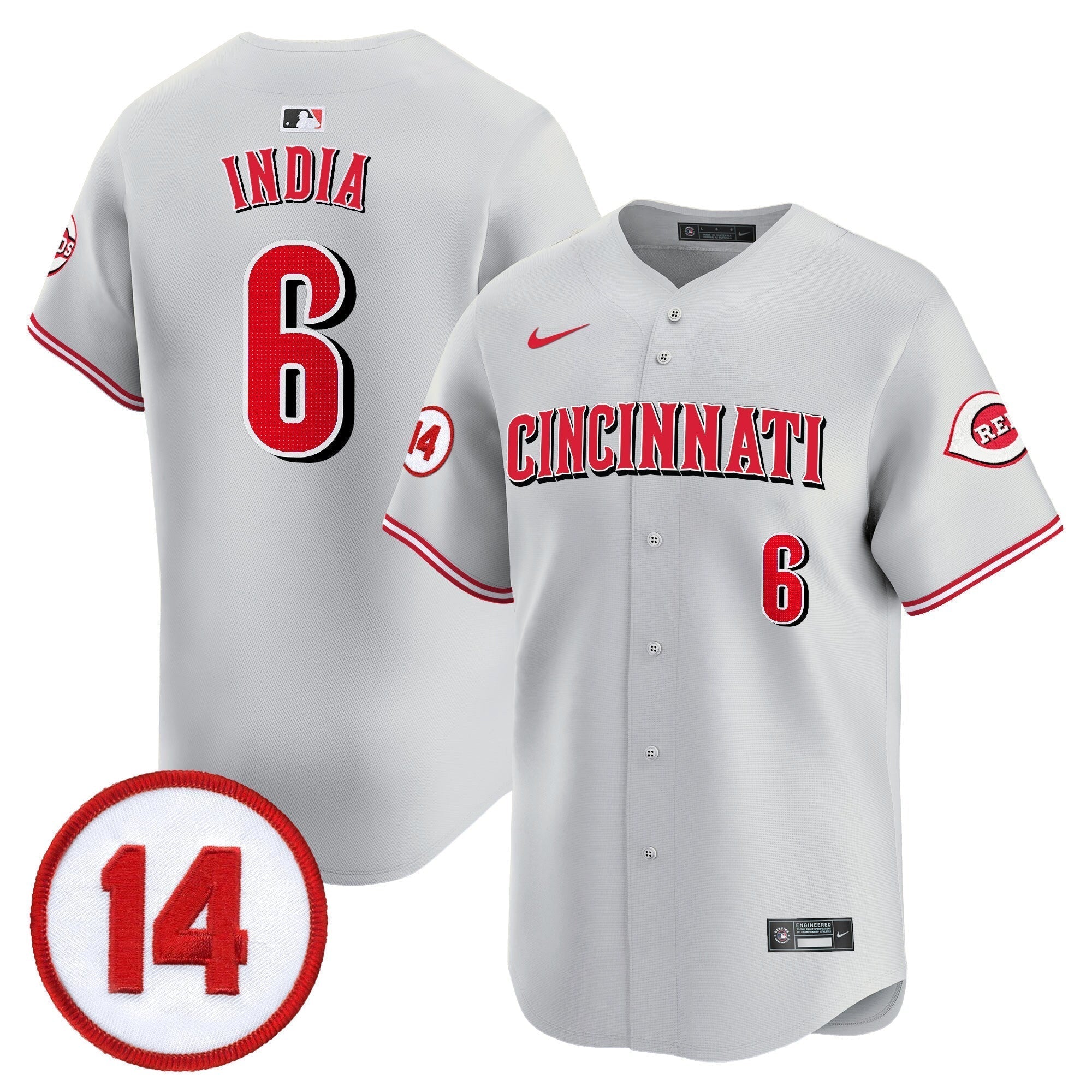 CIN Pete Rose Patch Vapor Premier Limited Jersey - All Stitched