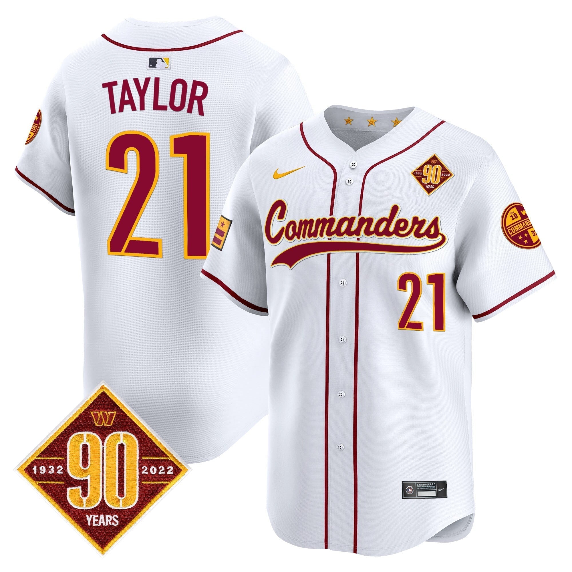 WAS 90th Anniversary Patch Vapor Premier Limited Jersey - Stitched