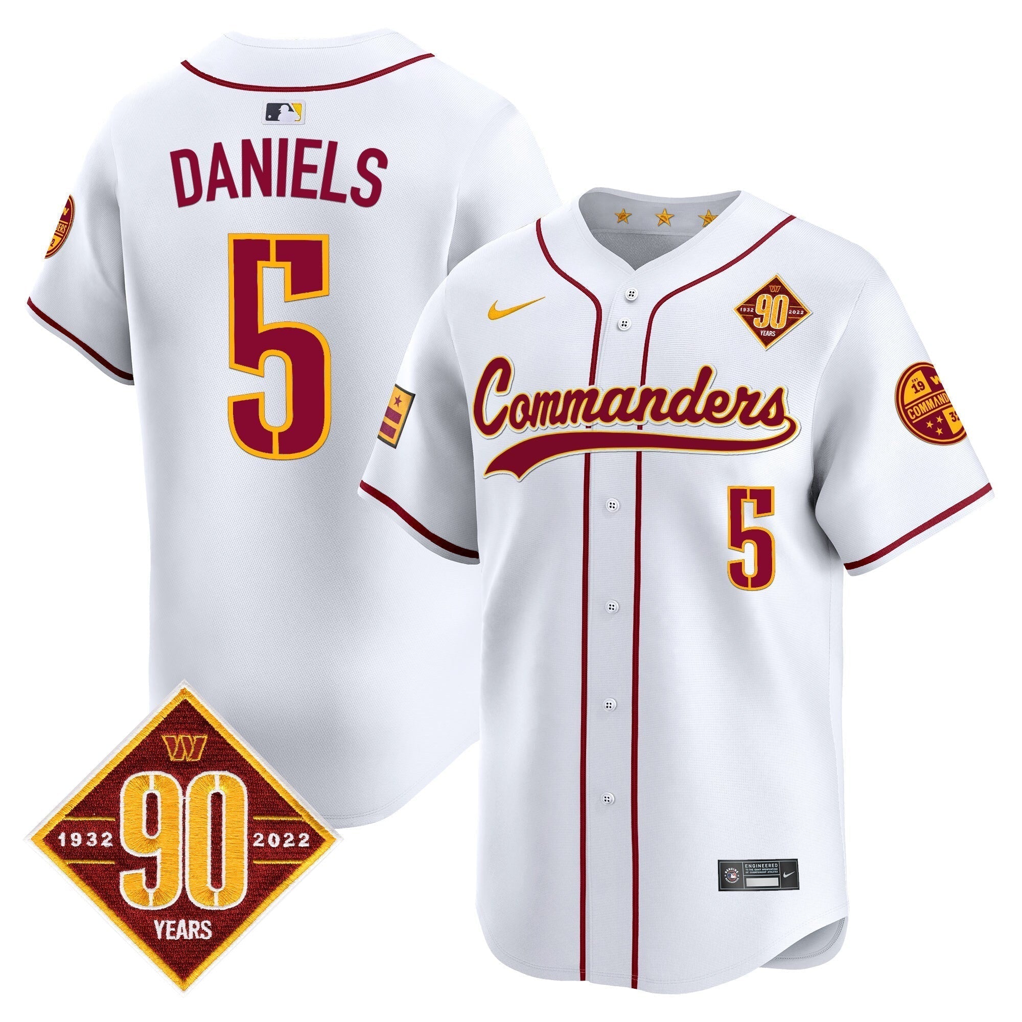 WAS 90th Anniversary Patch Vapor Premier Limited Jersey - Stitched