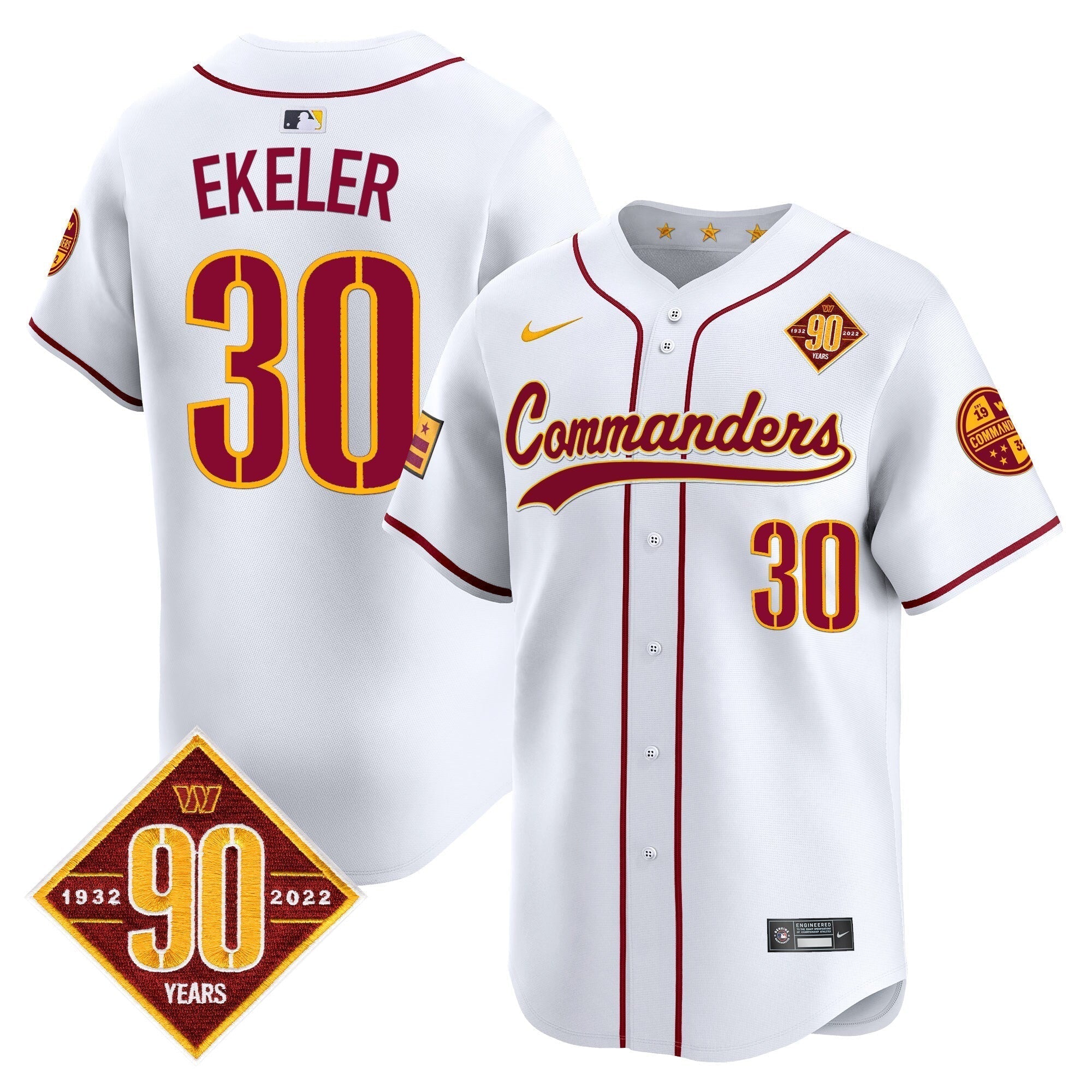 WAS 90th Anniversary Patch Vapor Premier Limited Jersey - Stitched