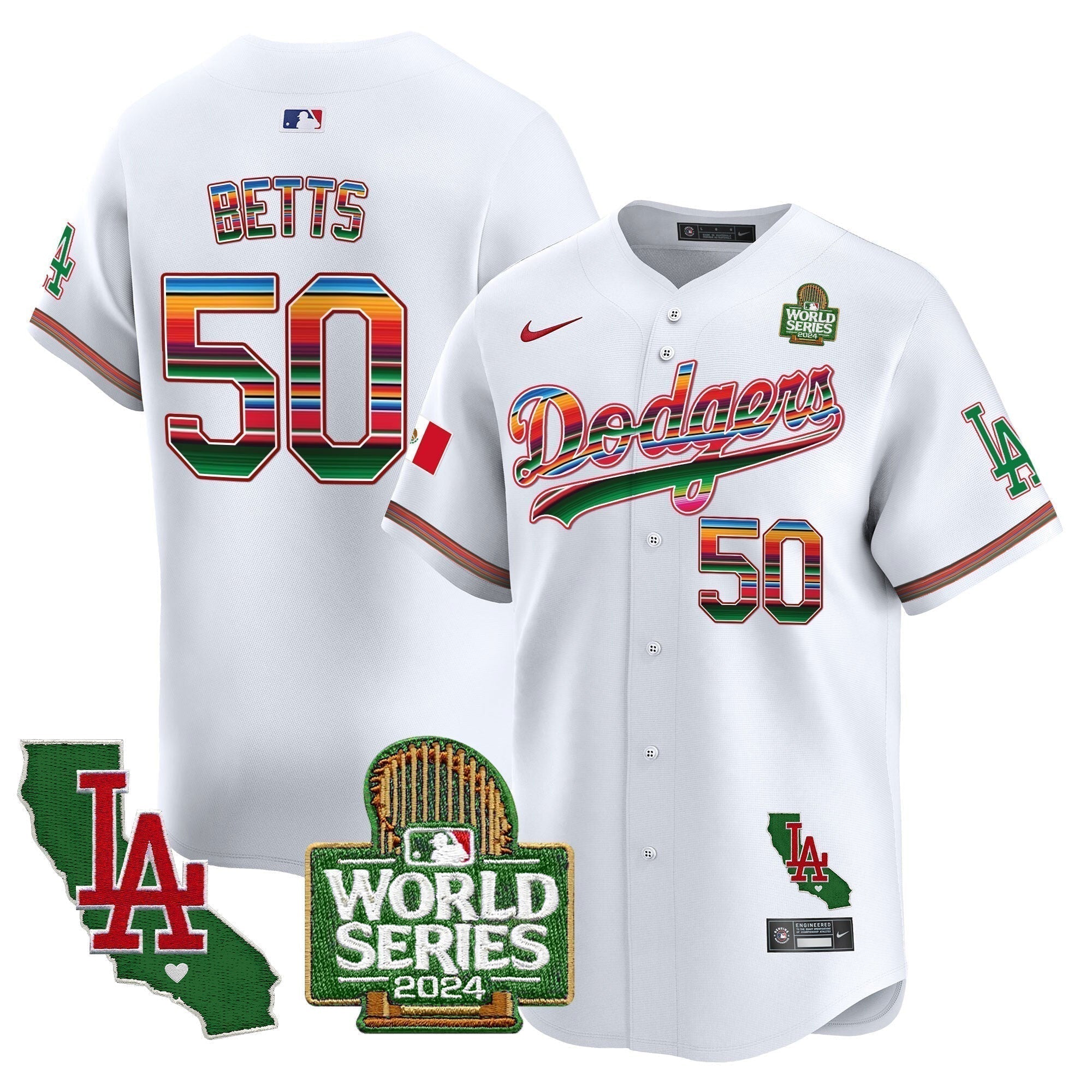 Dodgers Mexico 2024 World Series Vapor Premier Limited Jersey V2 - Stitched