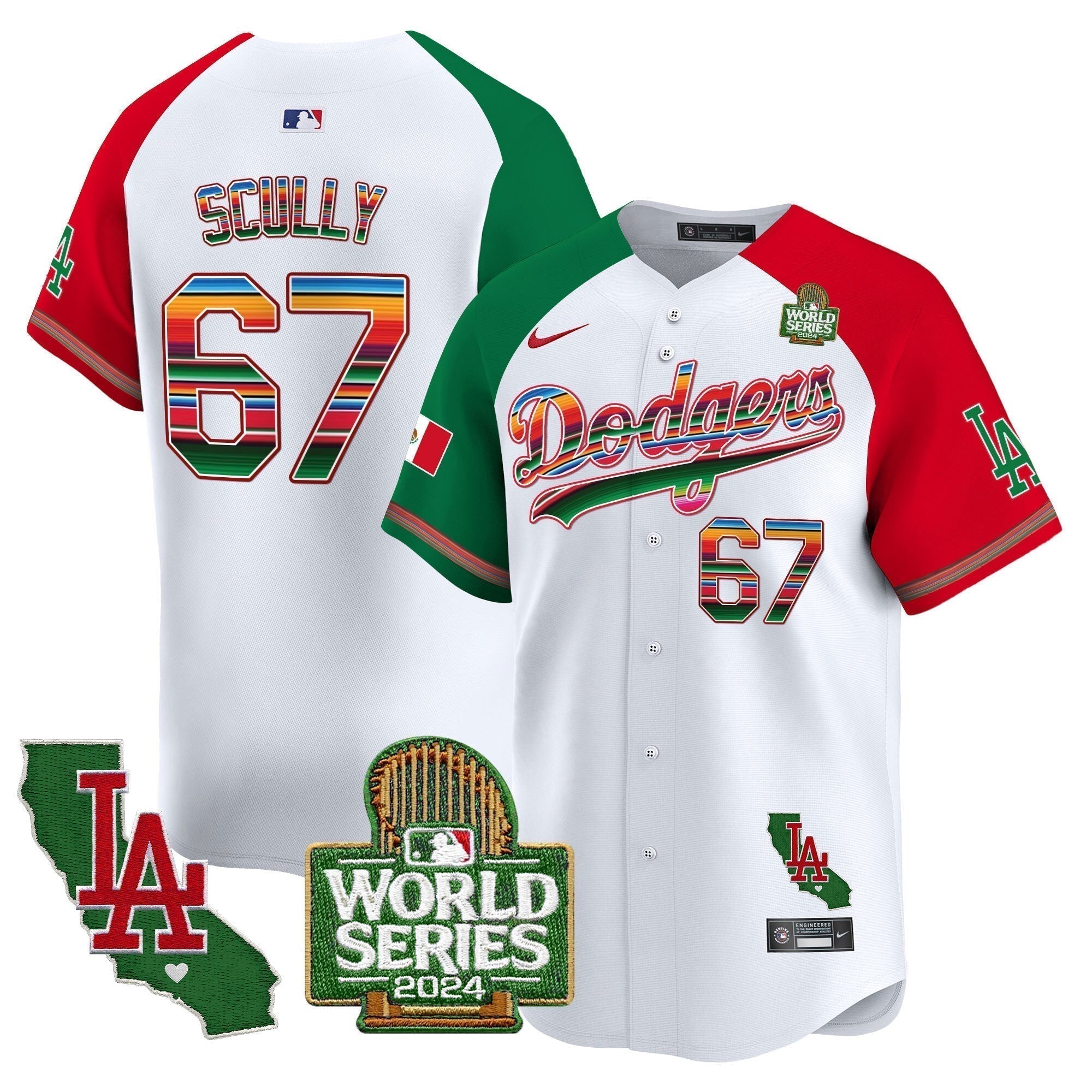 Dodgers Mexico 2024 World Series Vapor Premier Limited Jersey V2 - Stitched