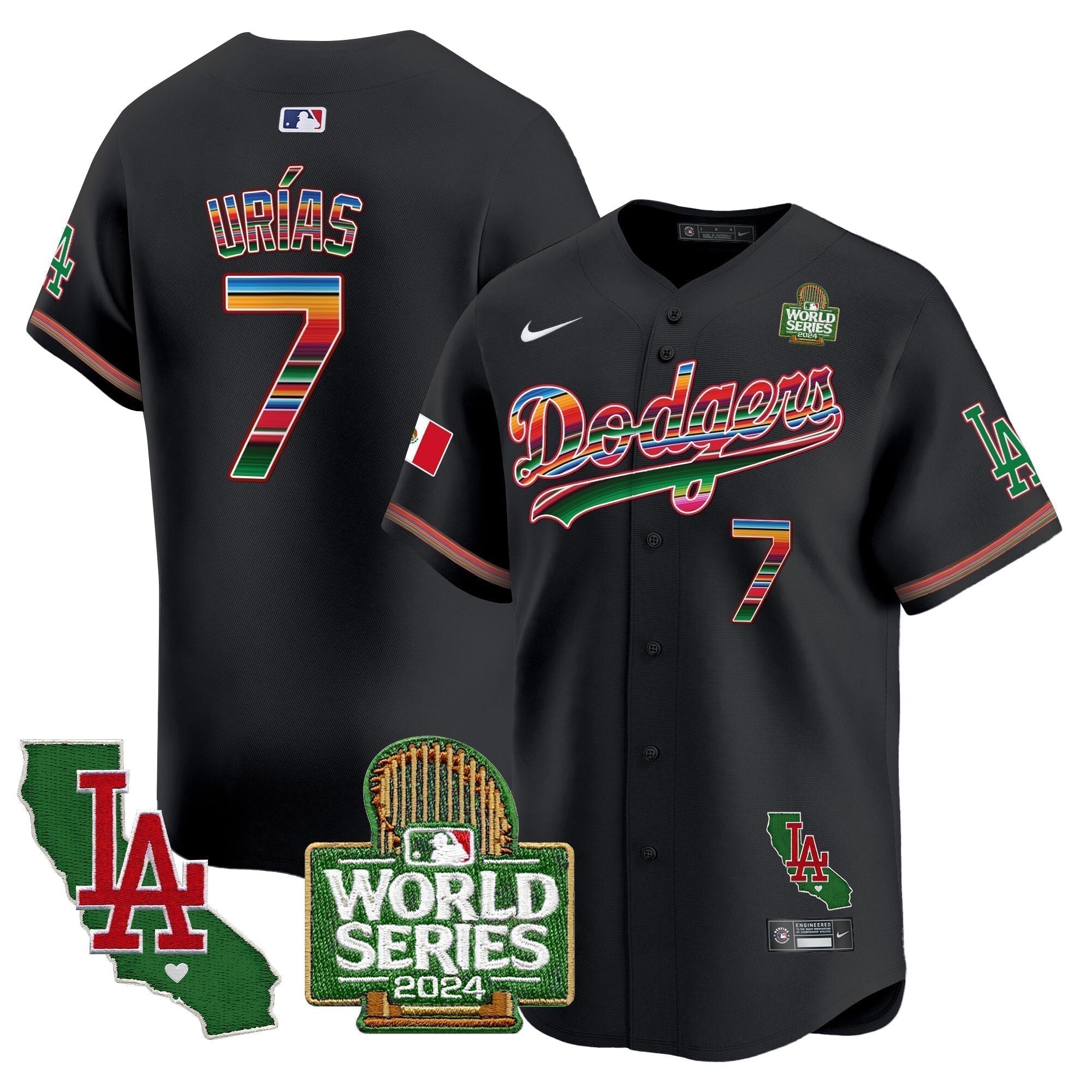 Dodgers Mexico 2024 World Series Vapor Premier Limited Jersey V2 - Stitched