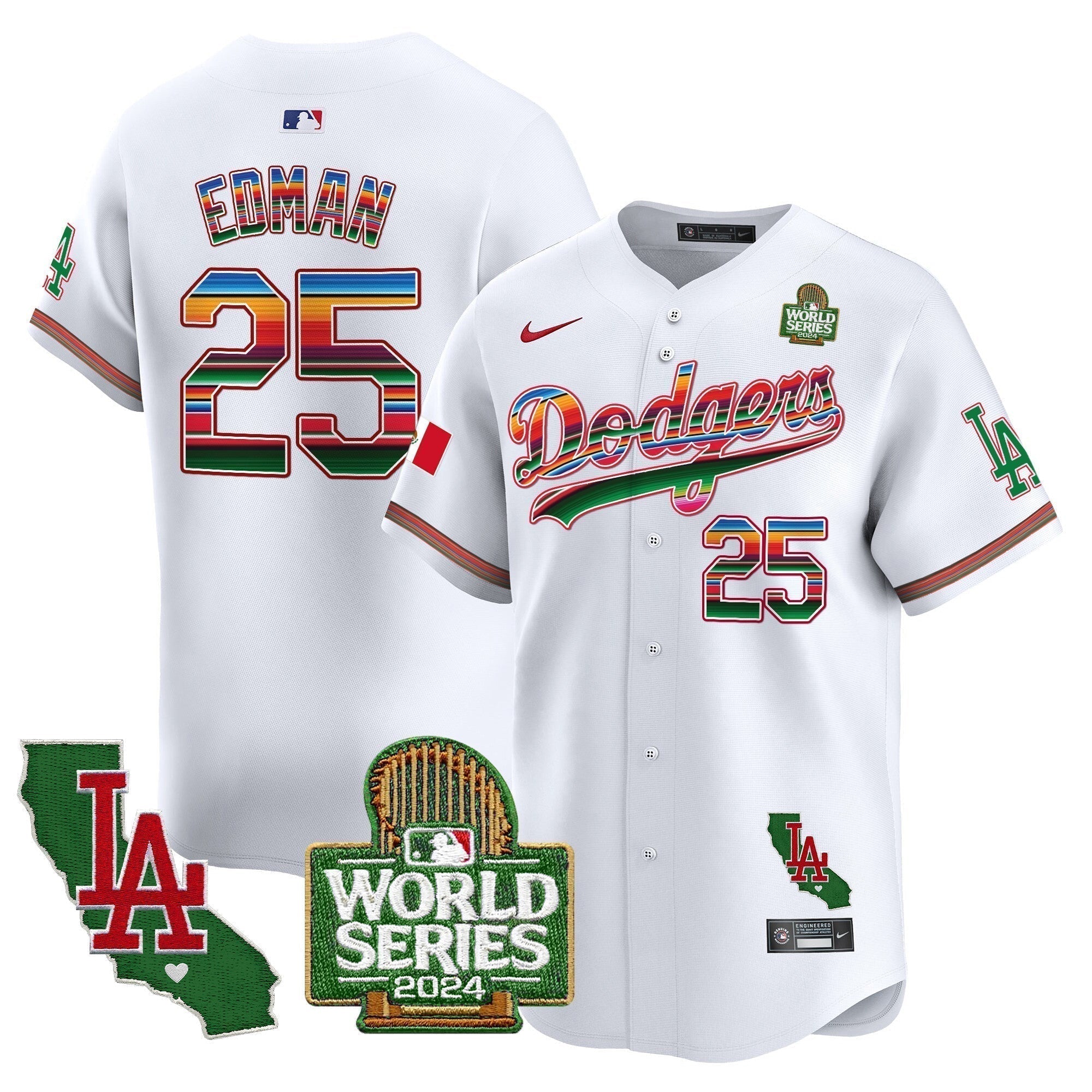 Dodgers Mexico 2024 World Series Vapor Premier Limited Jersey V2 - Stitched