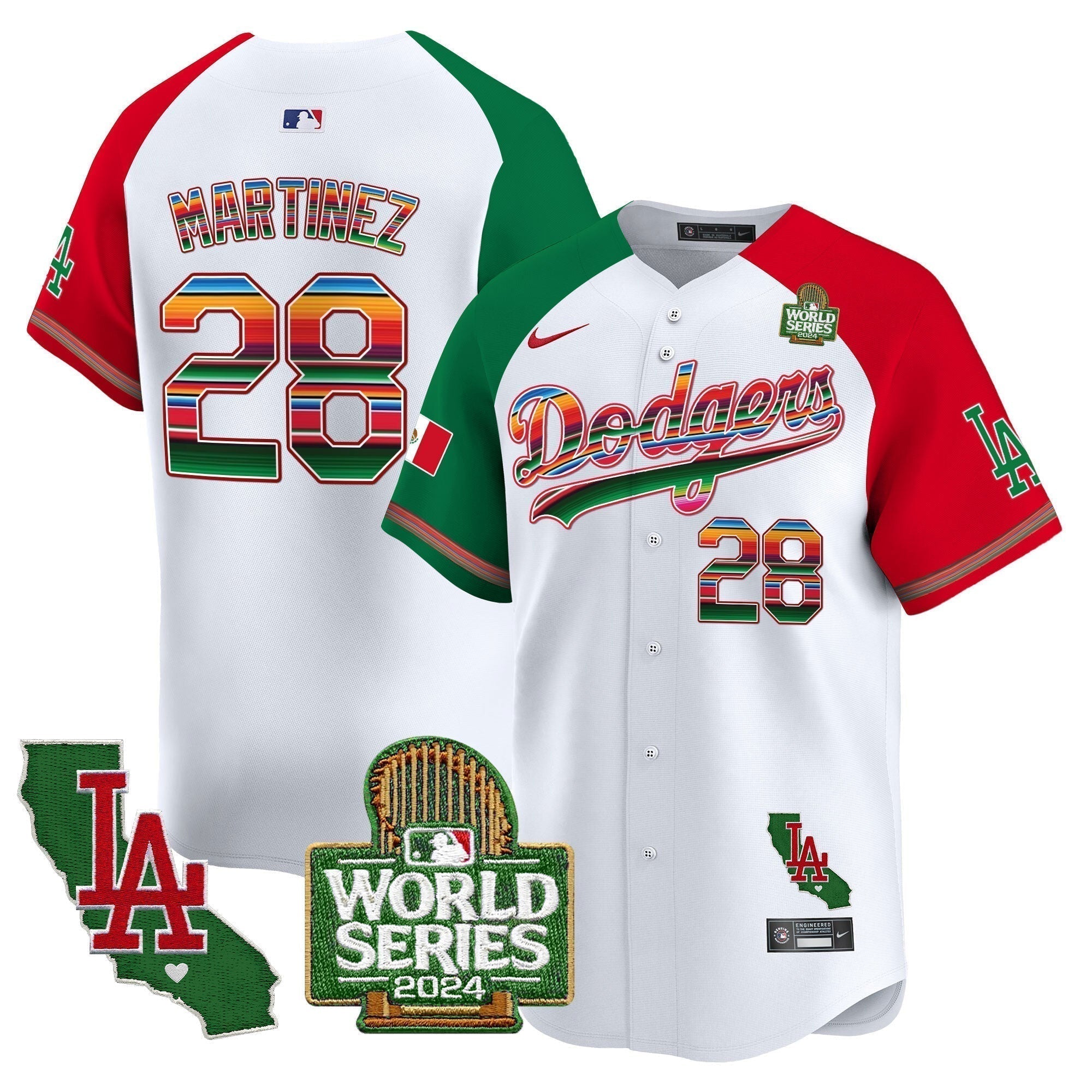Dodgers Mexico 2024 World Series Vapor Premier Limited Jersey V2 - Stitched