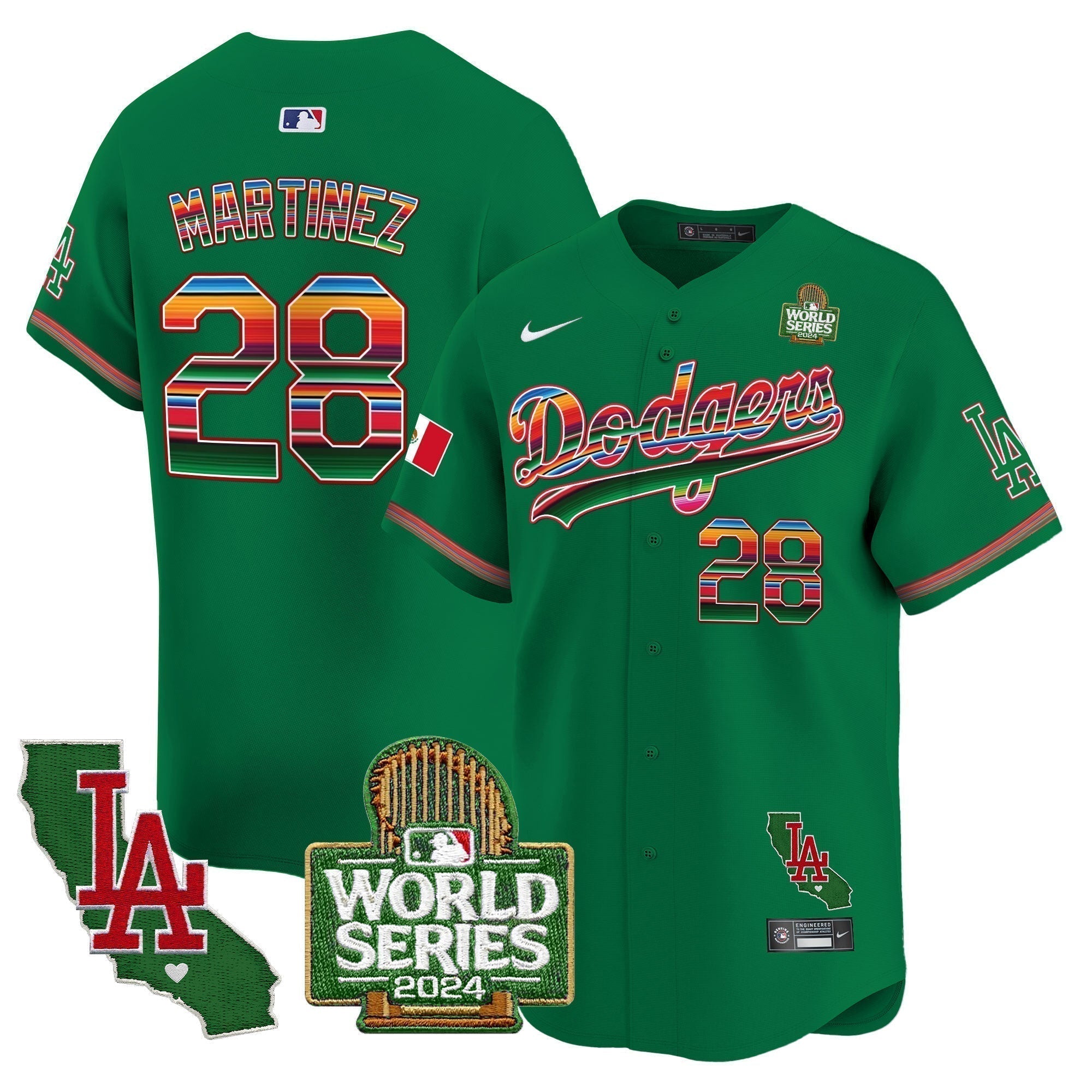 Dodgers Mexico 2024 World Series Vapor Premier Limited Jersey V2 - Stitched