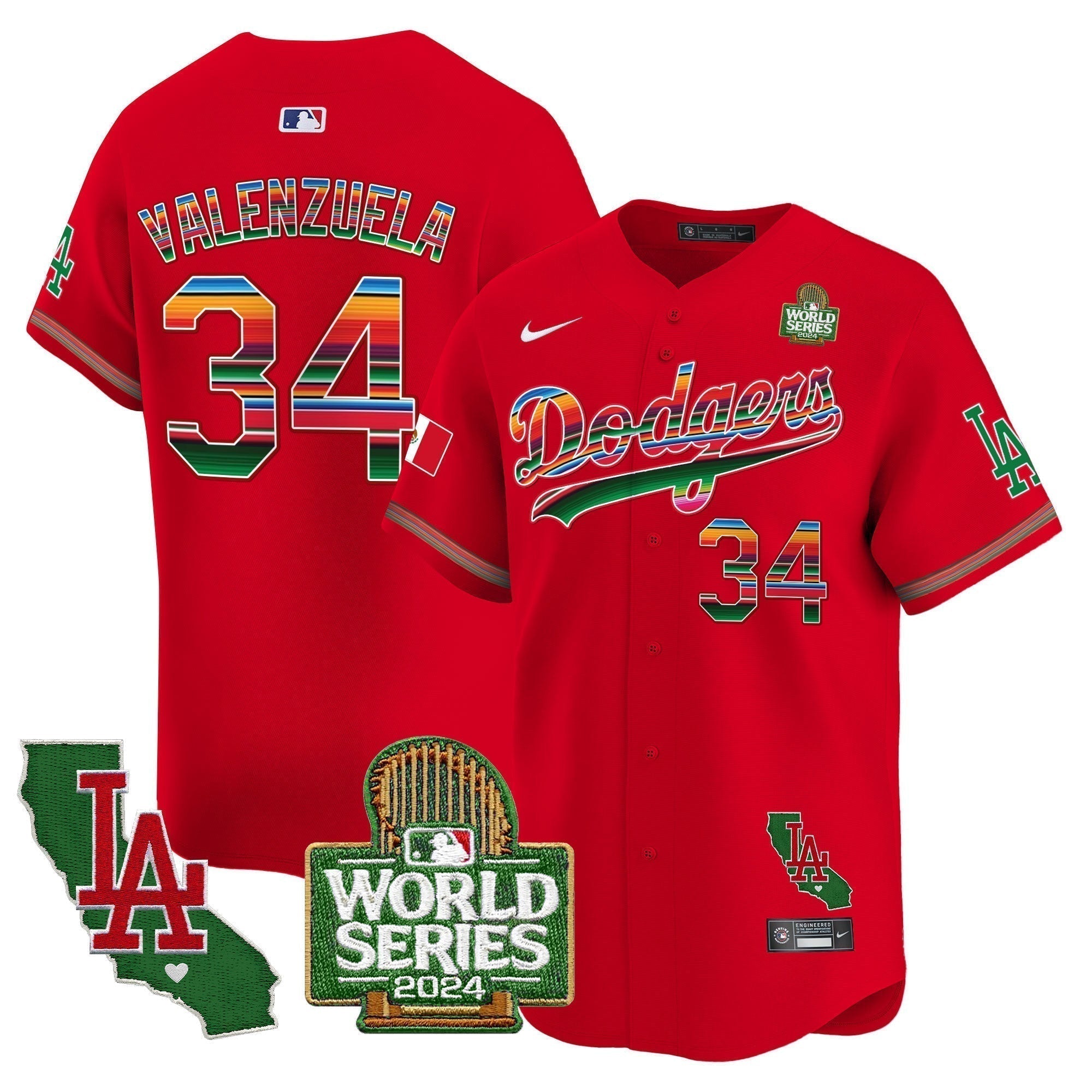 Dodgers Mexico 2024 World Series Vapor Premier Limited Jersey V2 - Stitched