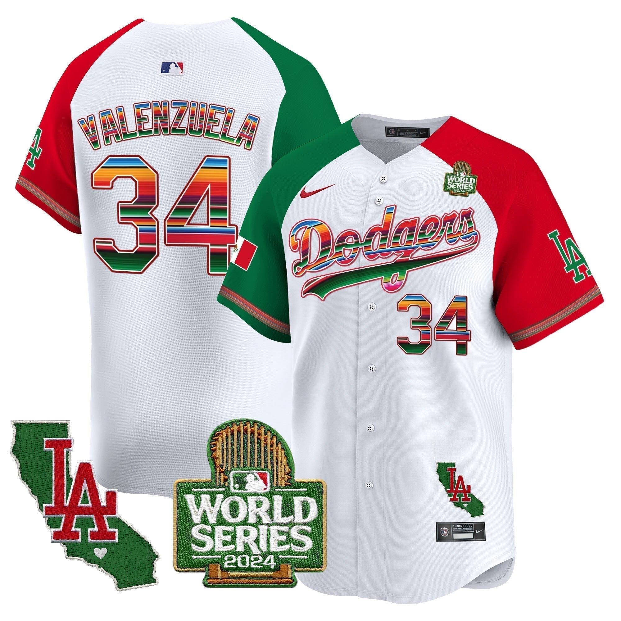 Dodgers Mexico 2024 World Series Vapor Premier Limited Jersey V2 - Stitched