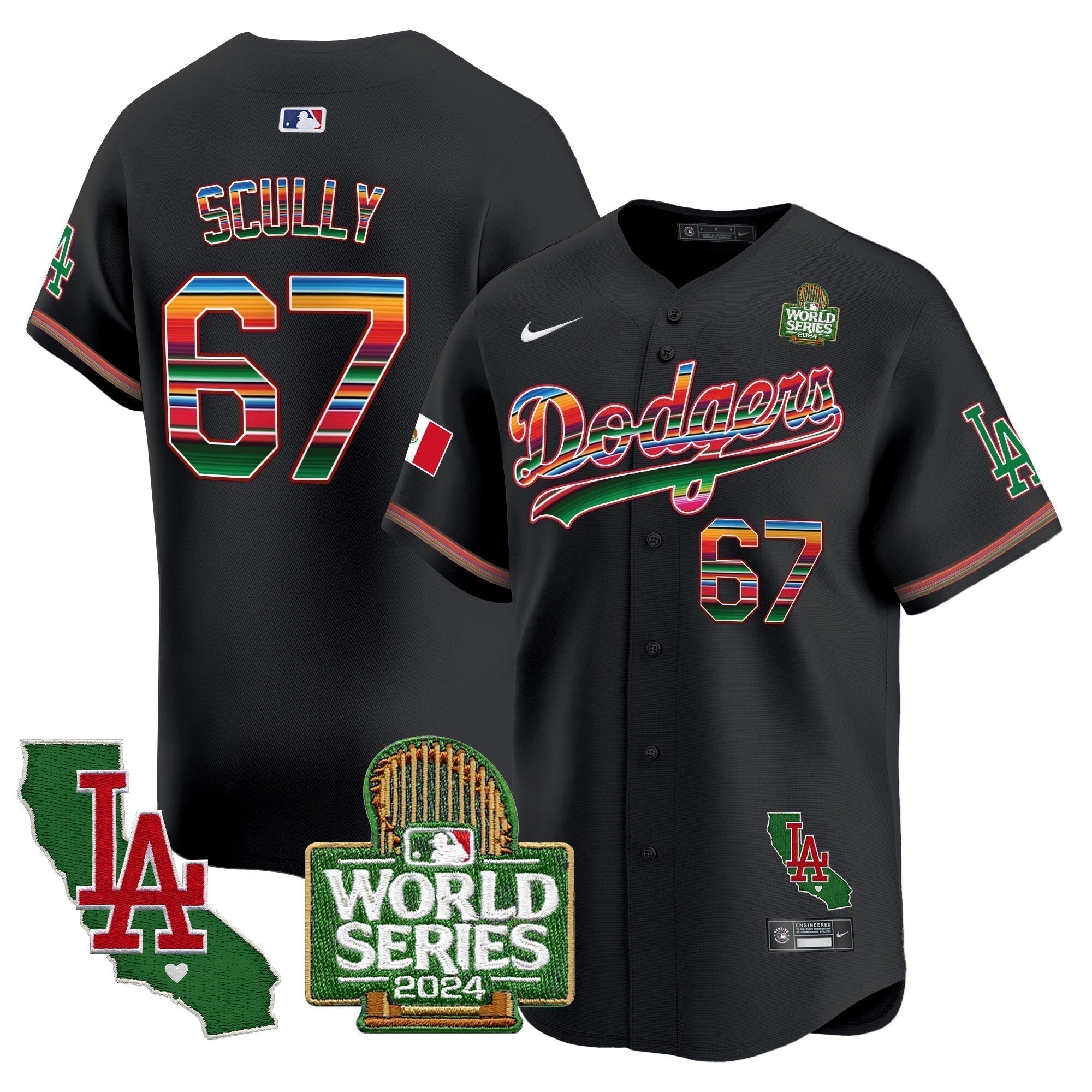 Dodgers Mexico 2024 World Series Vapor Premier Limited Jersey V2 - Stitched