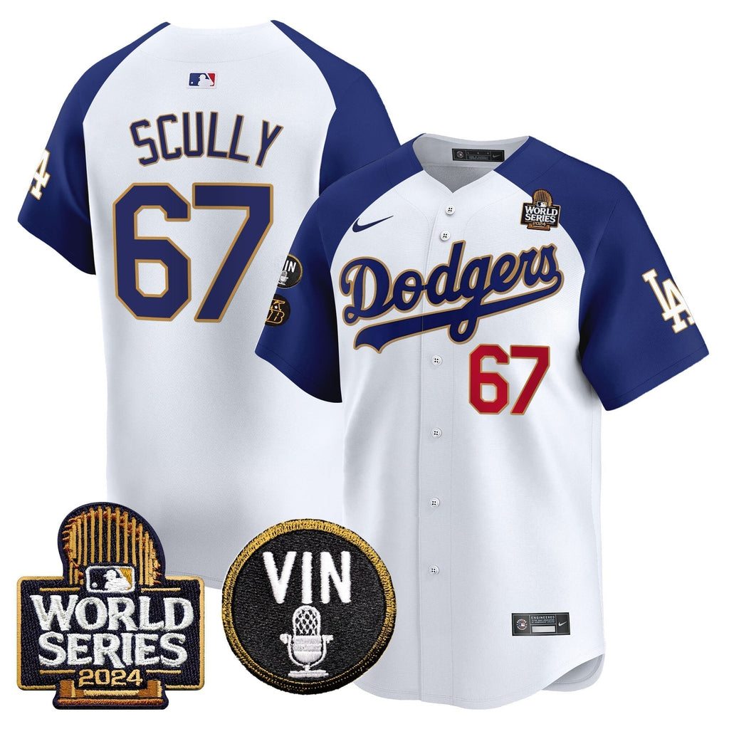 Dodgers 2024 World Series Gold Trim Vapor Premier Limited Jersey V2 - Stitched