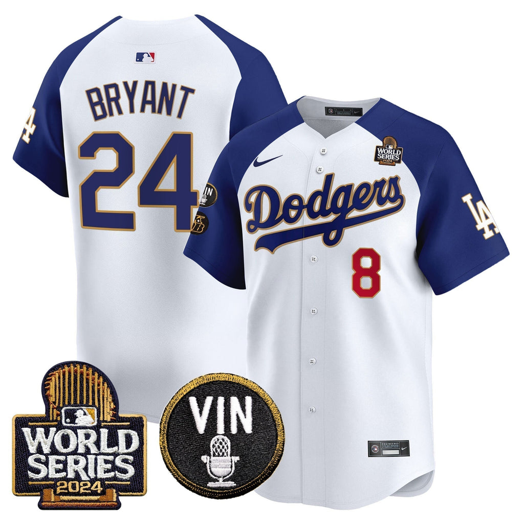 Dodgers 2024 World Series Gold Trim Vapor Premier Limited Jersey V2 - Stitched
