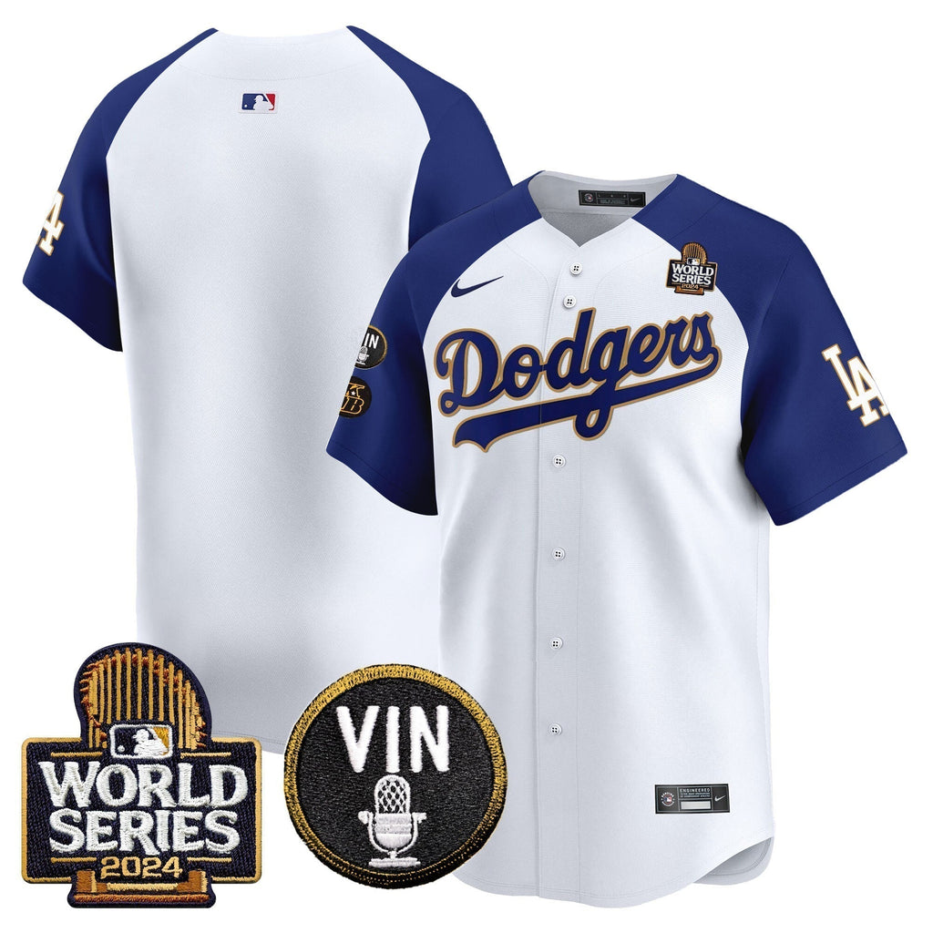 Dodgers 2024 World Series Gold Trim Vapor Premier Limited Jersey V2 - Stitched