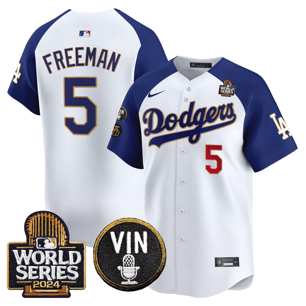 Dodgers 2024 World Series Gold Trim Vapor Premier Limited Jersey V2 - Stitched
