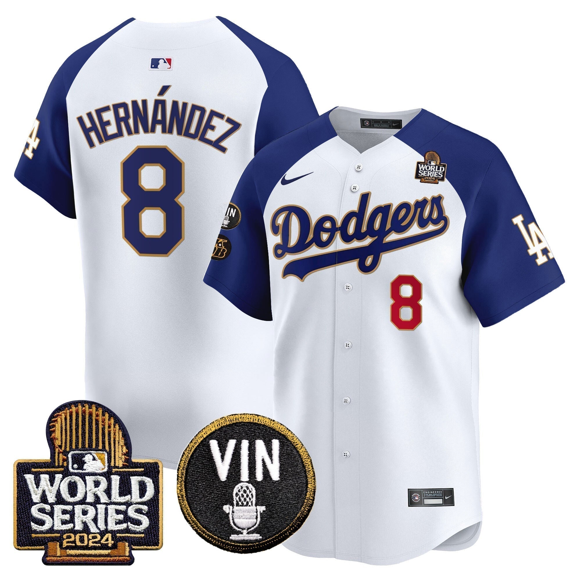 Dodgers 2024 World Series Gold Trim Vapor Premier Limited Jersey V2 - Stitched