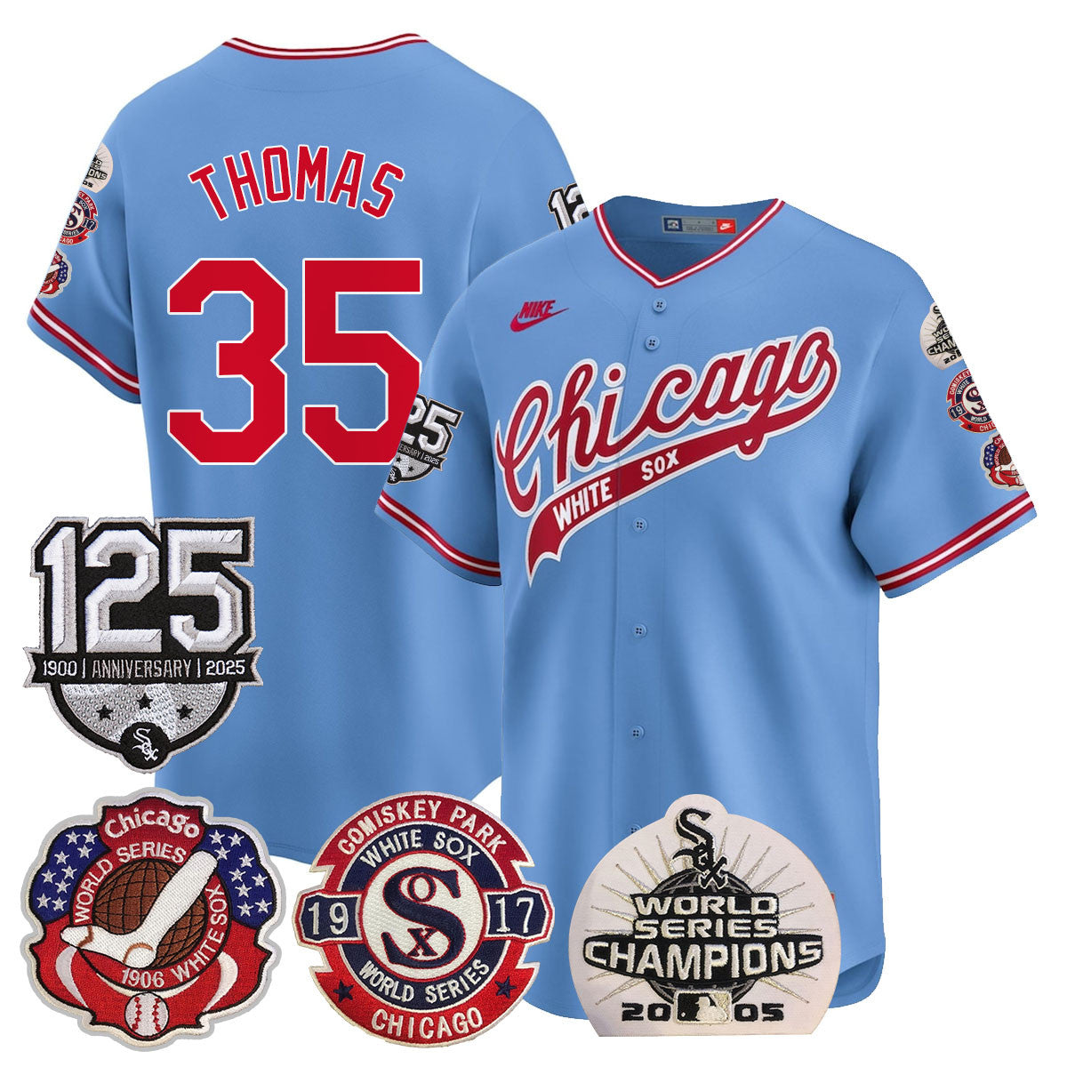 CWS 125th Anniversary - World Series Champions Jersey - All Stitched