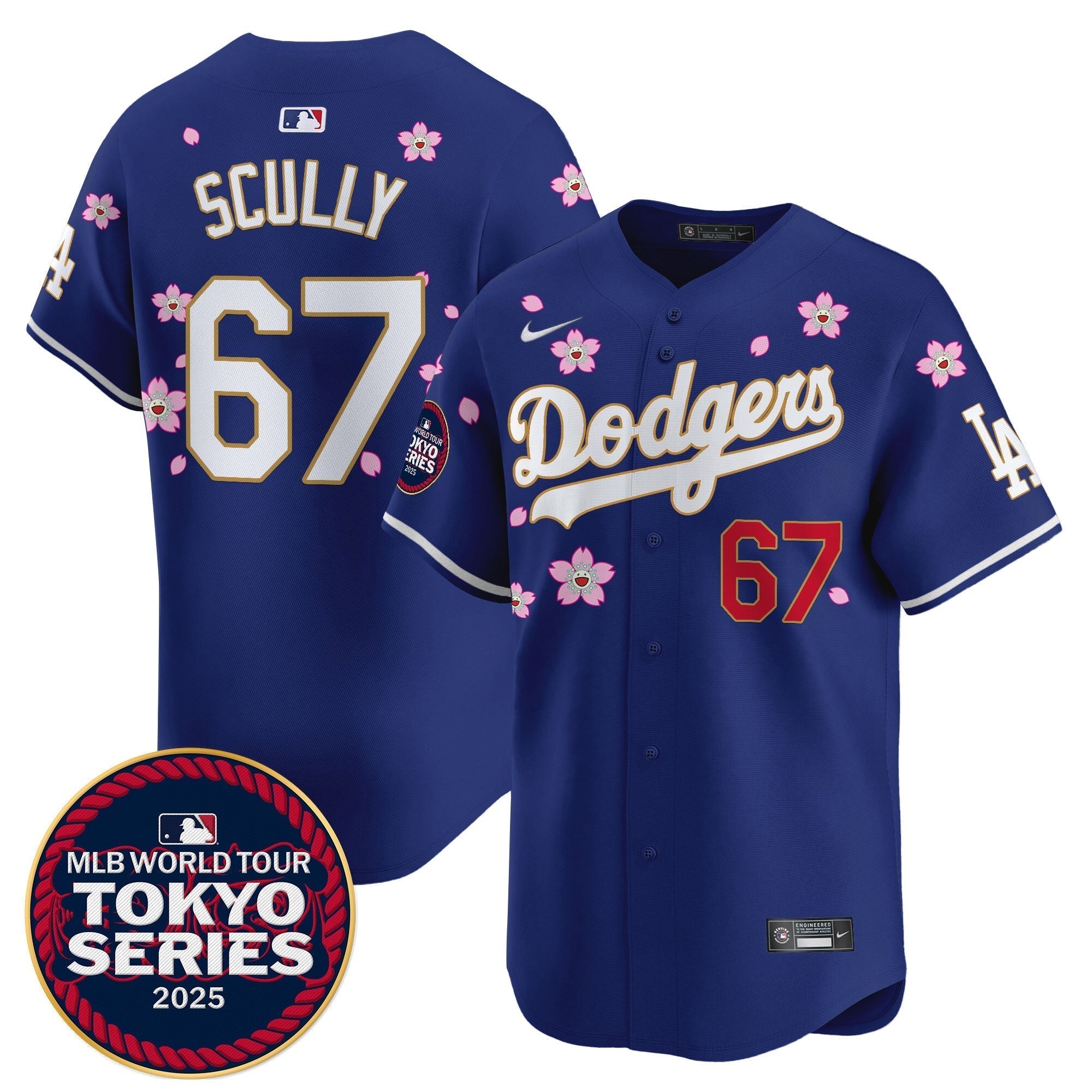 Dodgers Tokyo Series 2025 Gold Trim Vapor Premier Limited Jersey - Stitched