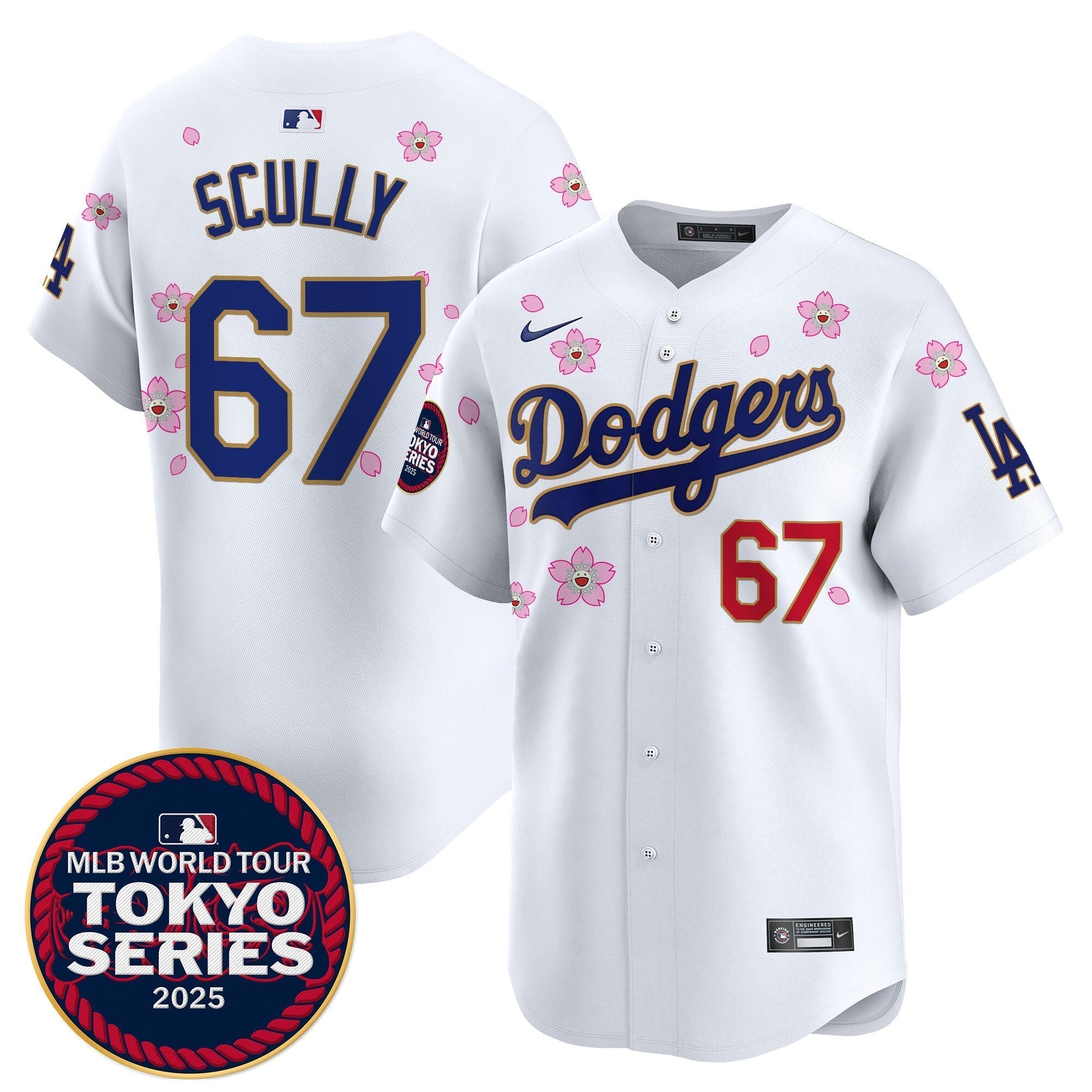Dodgers Tokyo Series 2025 Gold Trim Vapor Premier Limited Jersey - Stitched